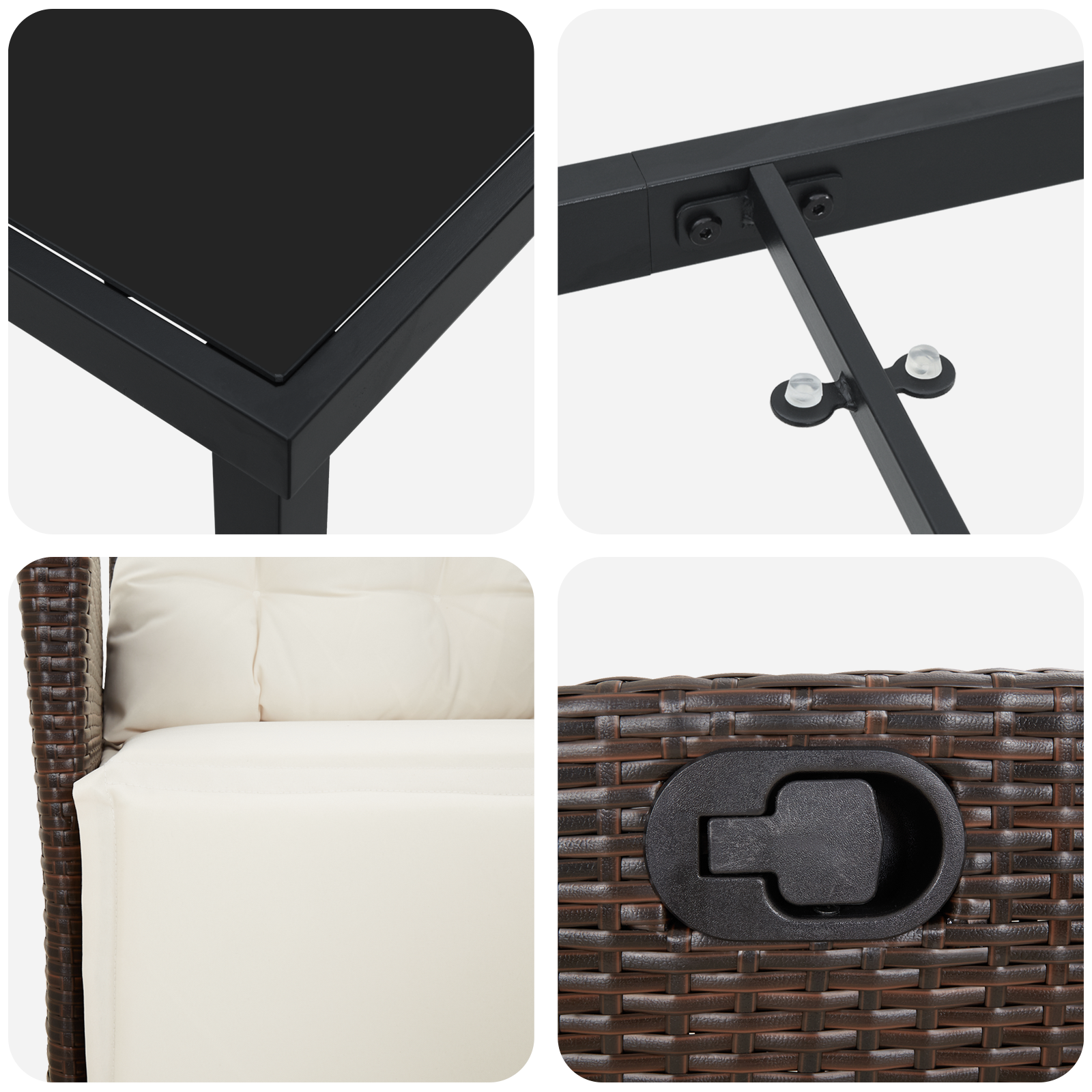 Set de Dining pentru Grădină 7 Piese Maro din Poliratan GartenMobel Dekor