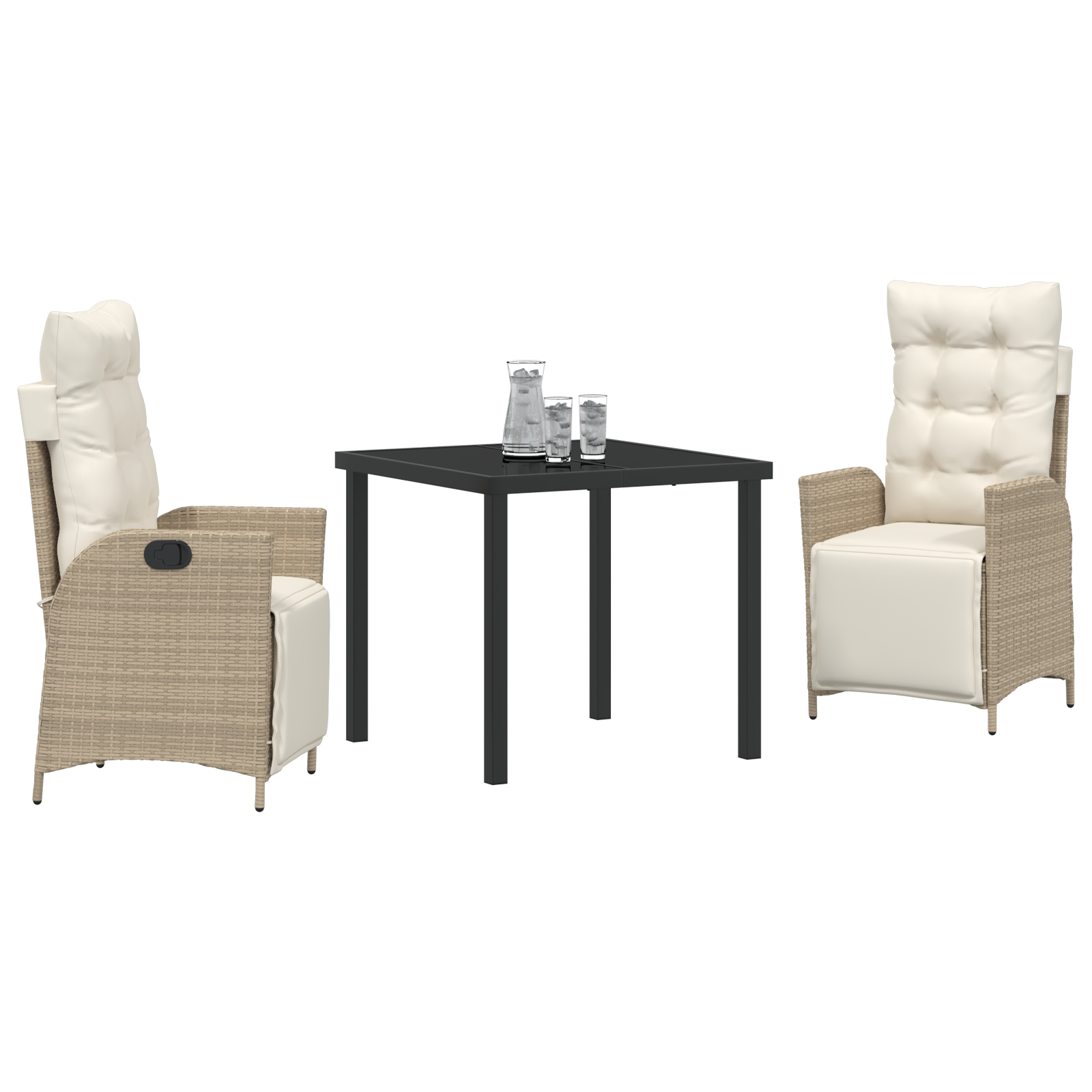 Set de Mobilier pentru Grădină din 3 Piese Bej Ratan Polimeric GartenMobel Dekor