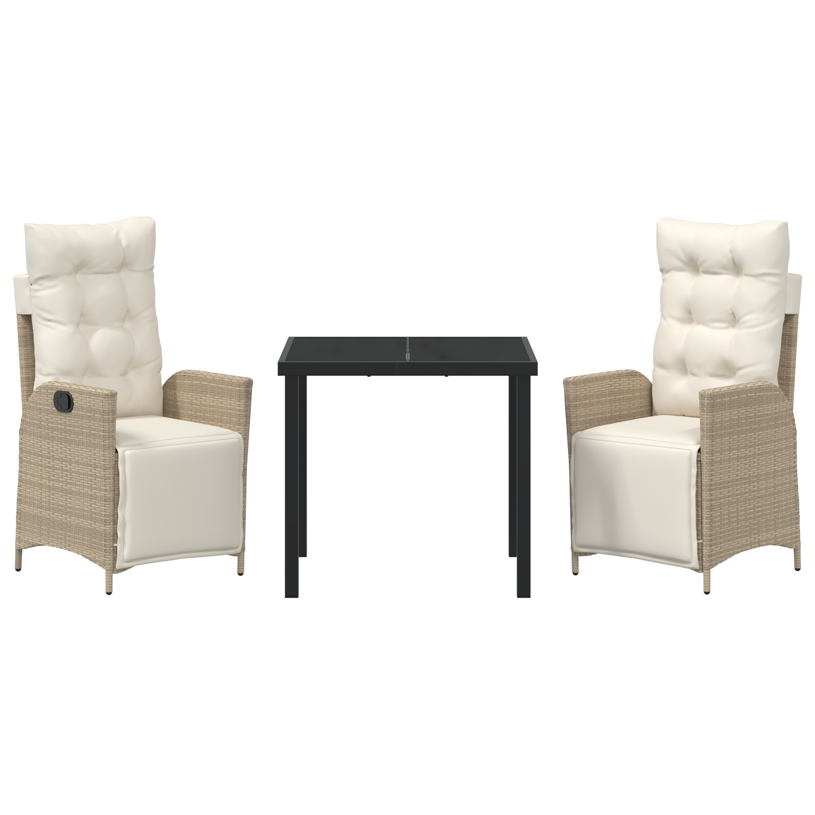 Set de Mobilier pentru Grădină din 3 Piese Bej Ratan Polimeric GartenMobel Dekor