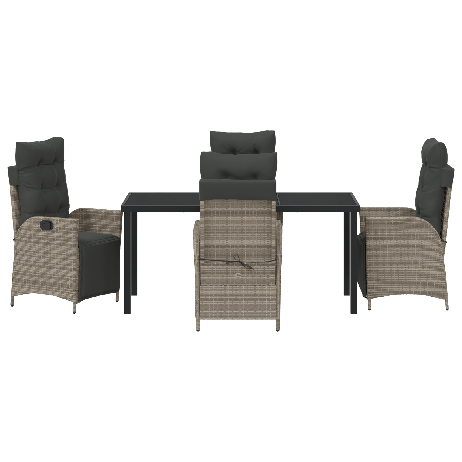 Set de dining de grădină 5 piese Gri Ratan Poli GartenMobel Dekor