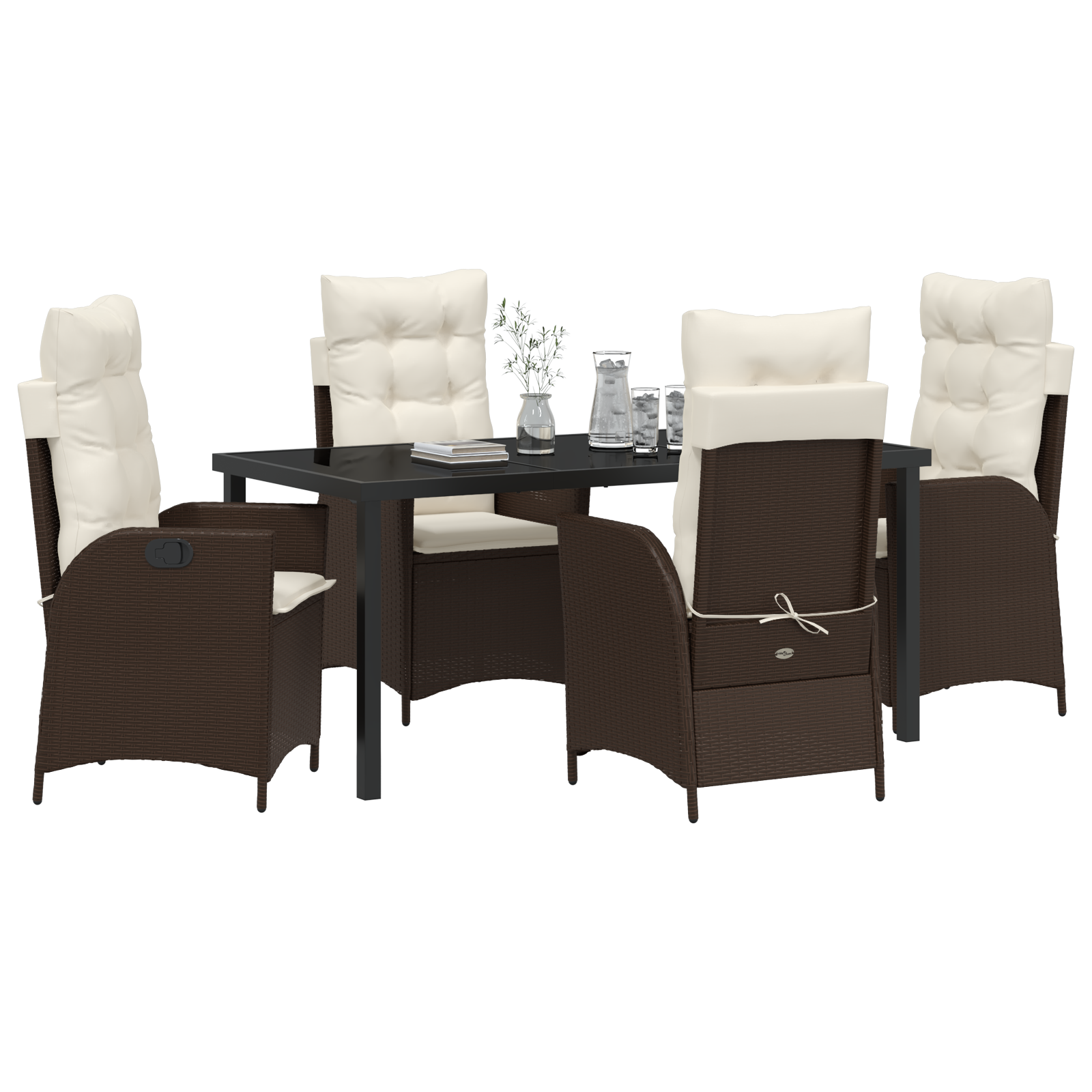 Set de dining de grădină 5 piese cu perne maro poliratan GartenMobel Dekor