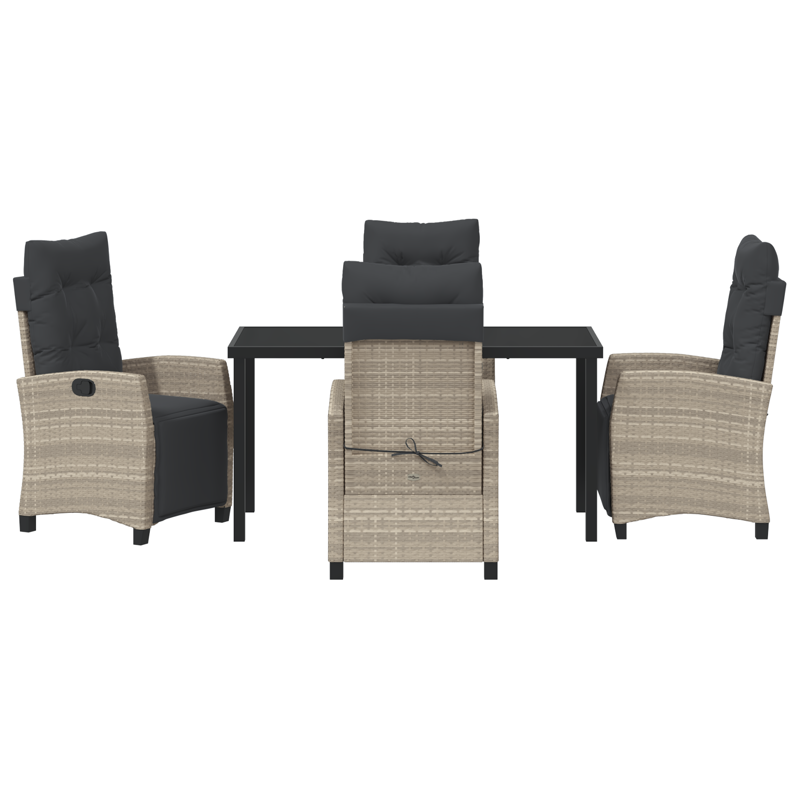 Set de dining de grădină cu 5 piese Gri deschis Poliratan GartenMobel Dekor