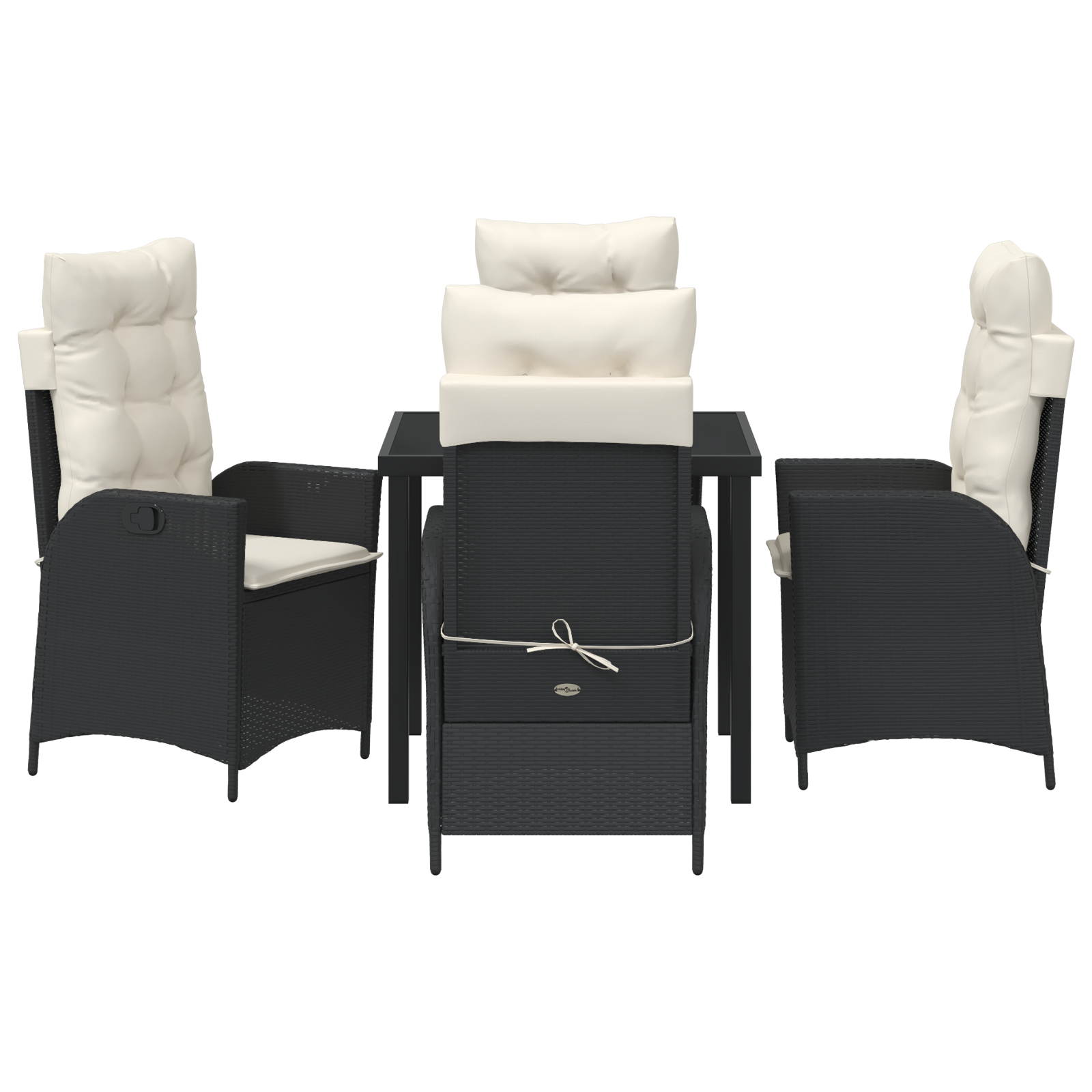 Set de dining de grădină cu 5 piese și perne - Poliratan negru GartenMobel Dekor