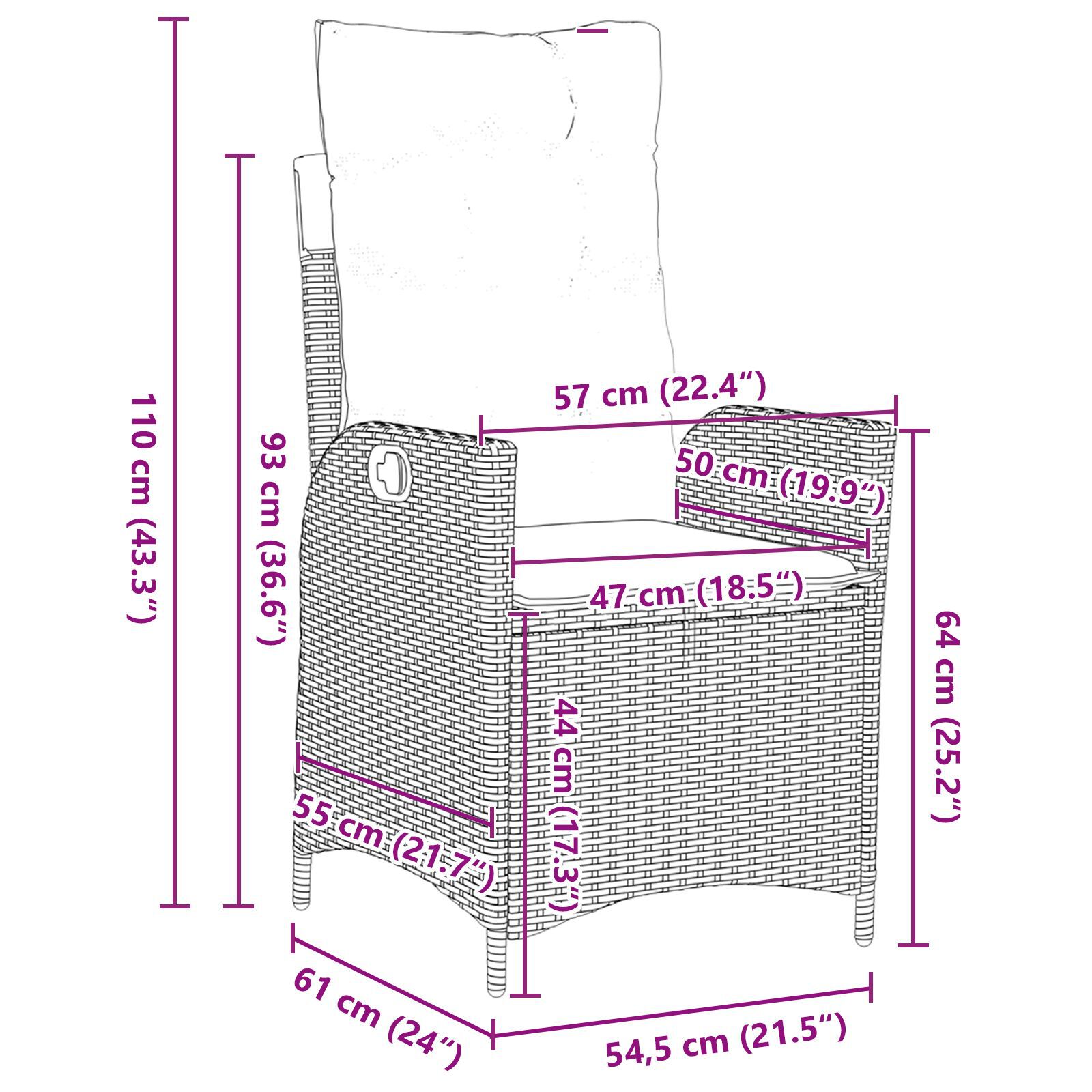 Set de dining de grădină cu 5 piese și perne din ratan polimer maro GartenMobel Dekor