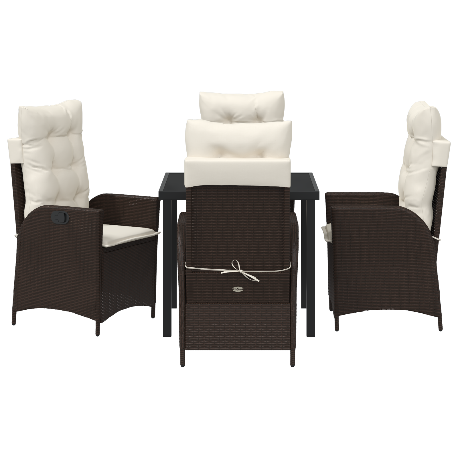 Set de dining de grădină cu 5 piese și perne din ratan polimer maro GartenMobel Dekor