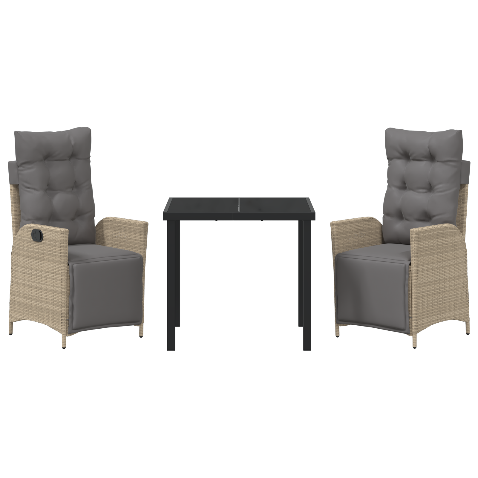 Set de dining pentru grădină 3 piese bej din poliratan GartenMobel Dekor