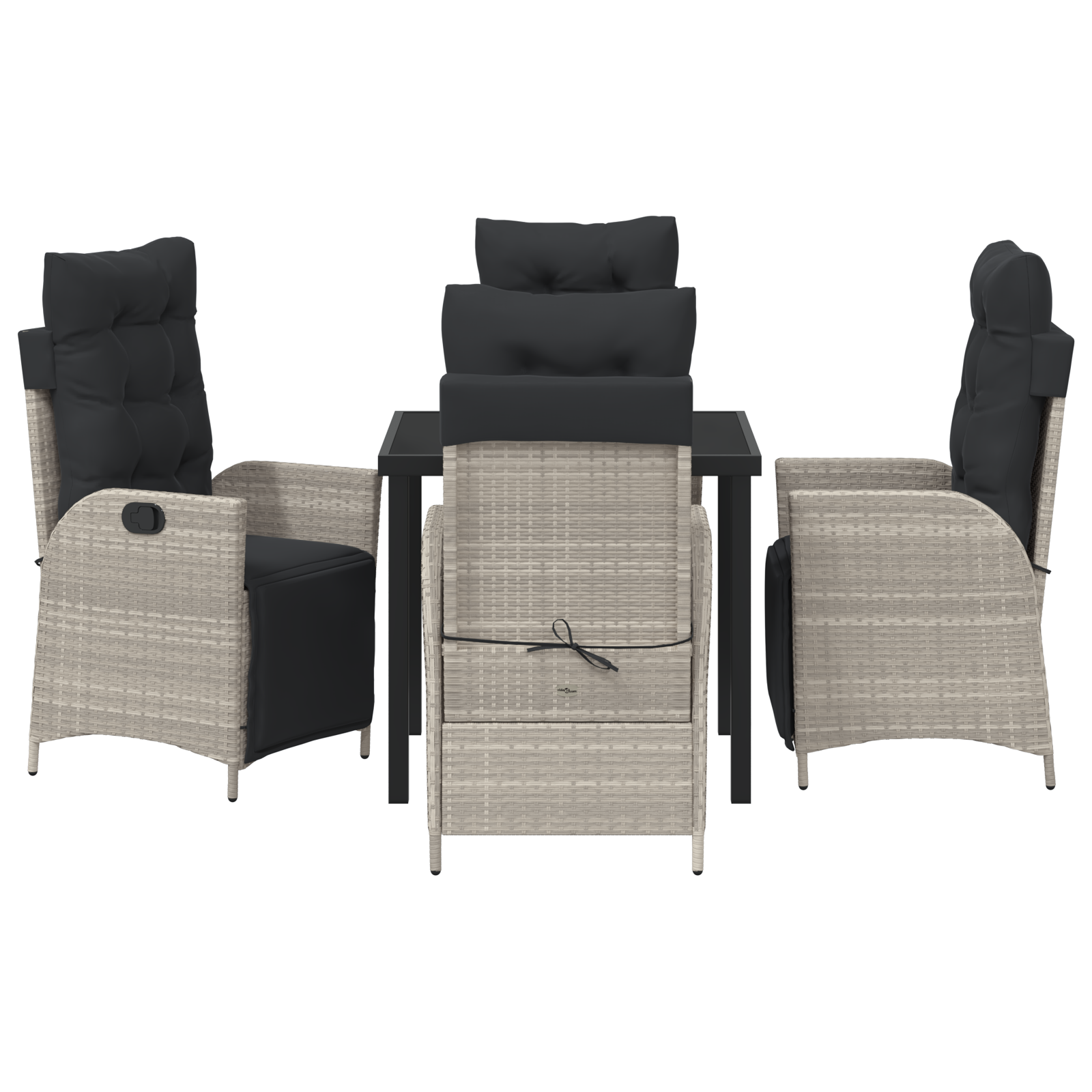 Set de dining pentru grădină 5 piese Gri Deschis Ratan Sintetic GartenMobel Dekor