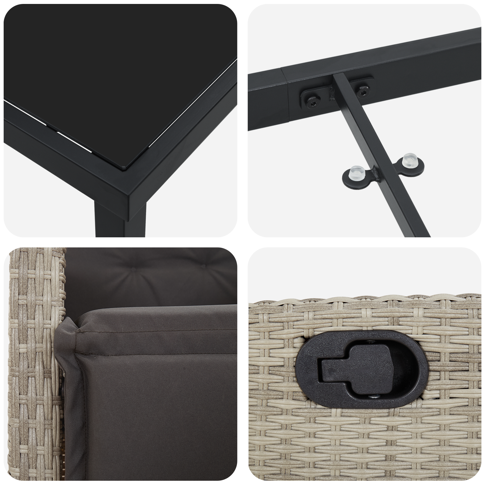 Set de dining pentru grădină 5 piese Gri deschis Poliratan GartenMobel Dekor