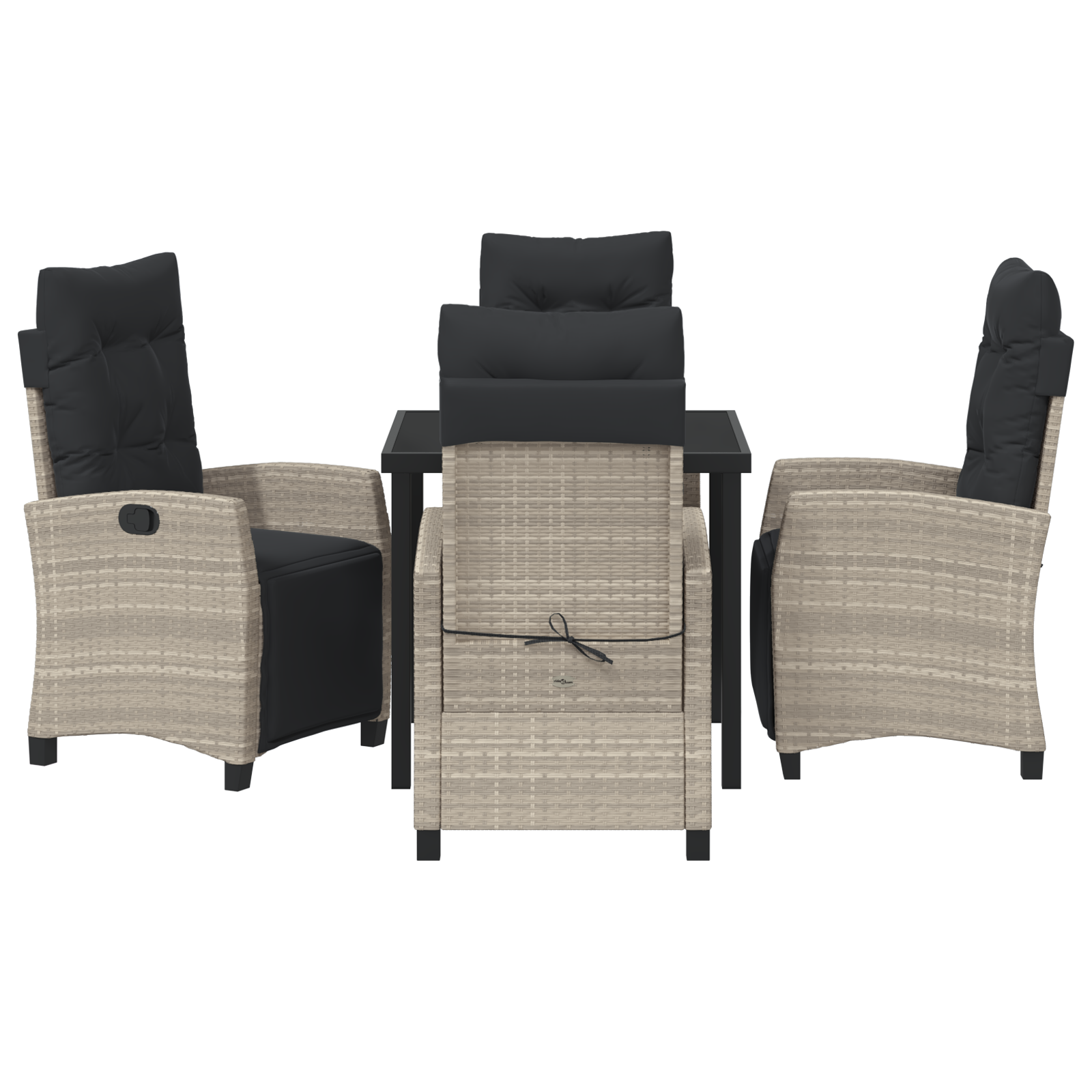 Set de dining pentru grădină 5 piese Gri deschis Poliratan GartenMobel Dekor