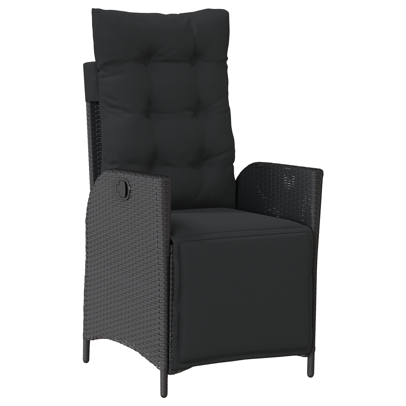 Set de masă de grădină 3 piese, ratan poli negru GartenMobel Dekor