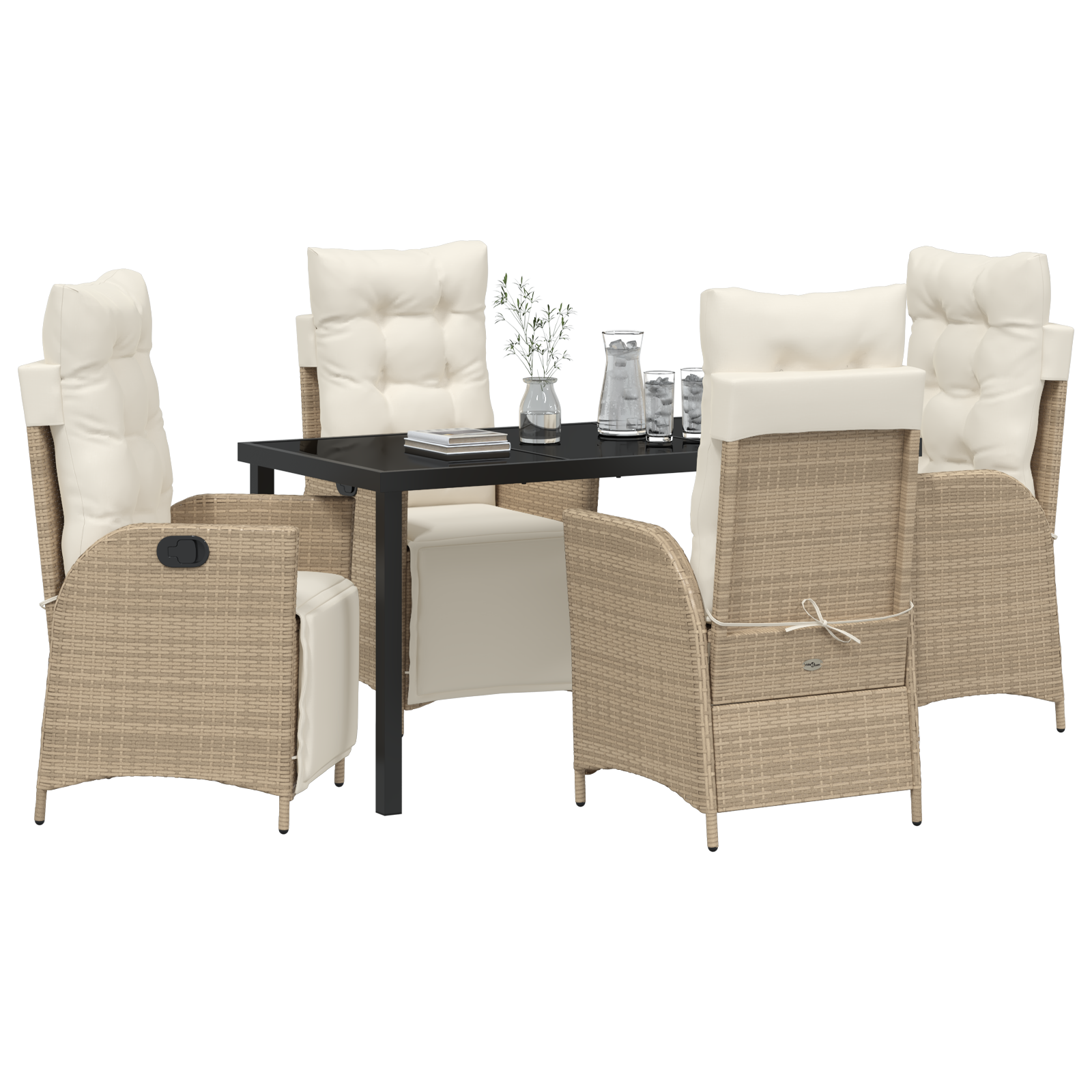 Set de mobilier de grădină de 5 piese Bej Rattan Poli GartenMobel Dekor