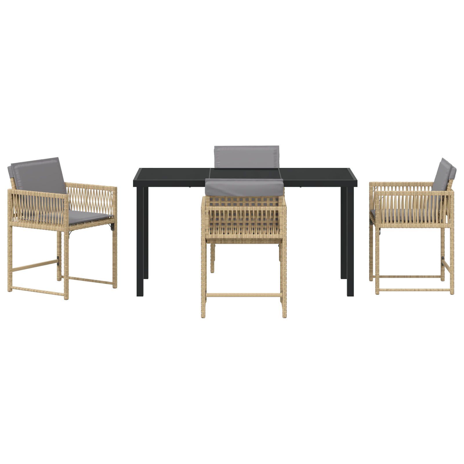 Set de Dining de Grădină cu Perne Bej din Ratan Poli GartenMobel Dekor