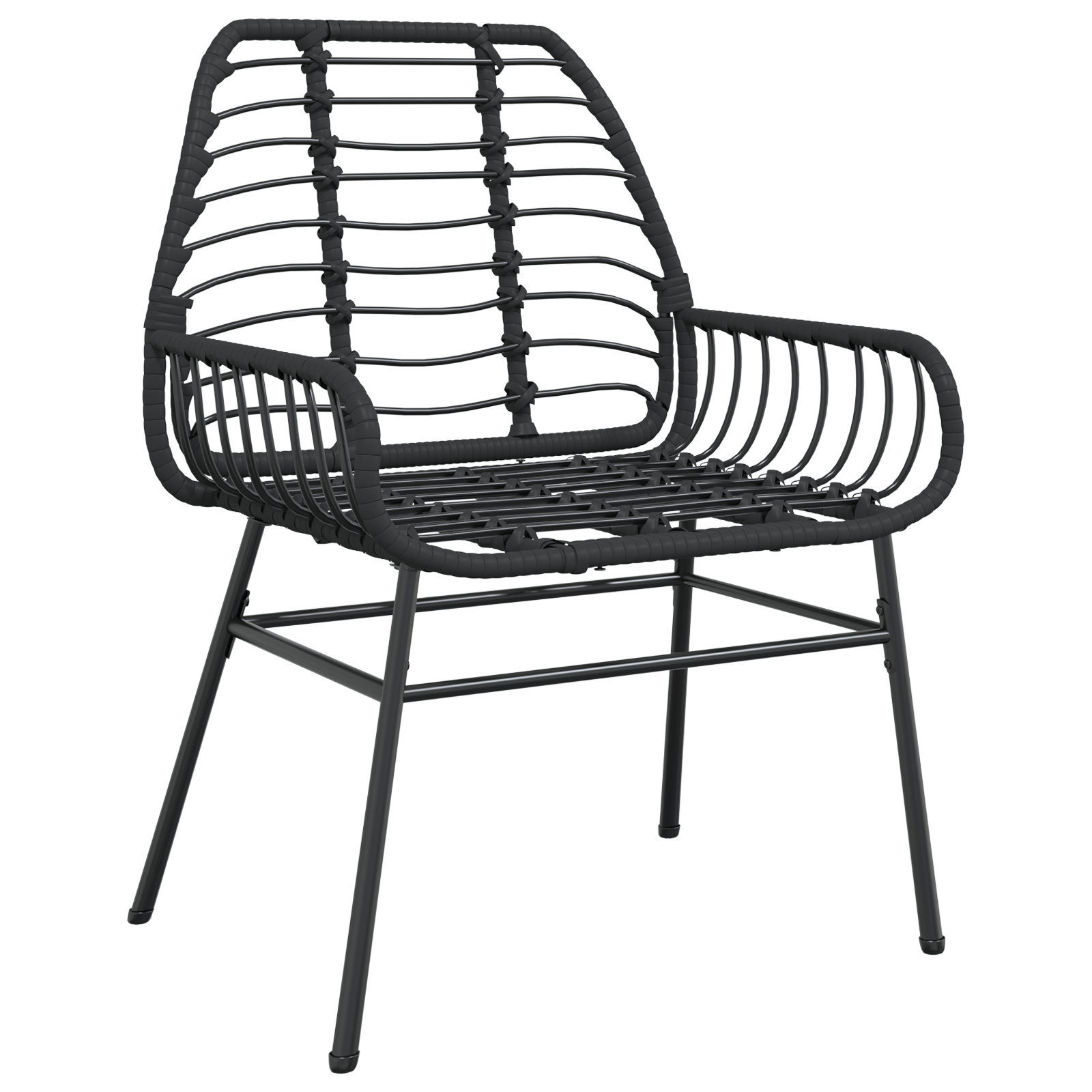 Set de Dining pentru Grădină 7 Piese Negru Poliratan GartenMobel Dekor