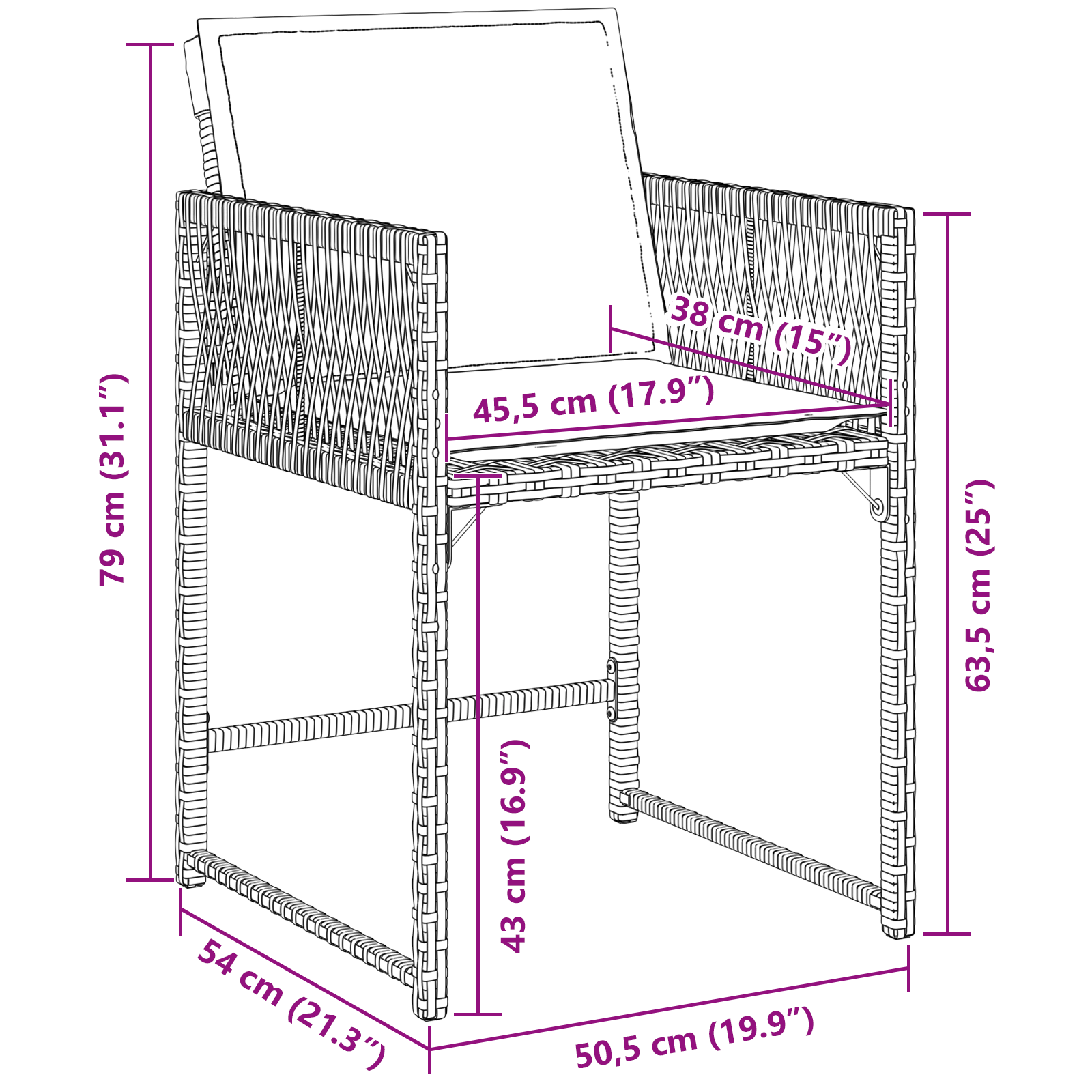 Set de Dining pentru Grădină cu 5 Piese cu Perne Maro din Rattan Polimerizat GartenMobel Dekor