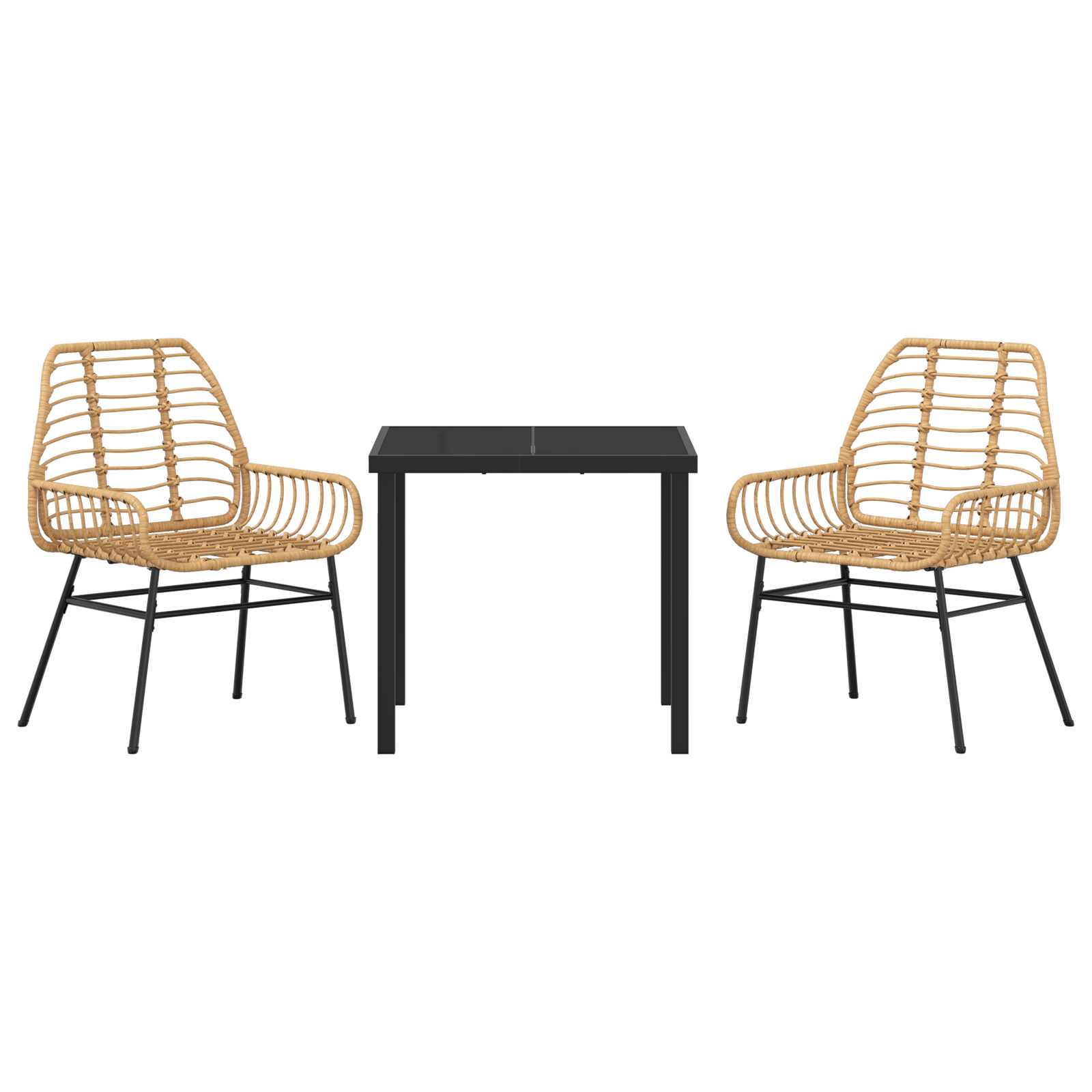 Set de dining pentru grădină 3 piese Maro Poliratan GartenMobel Dekor