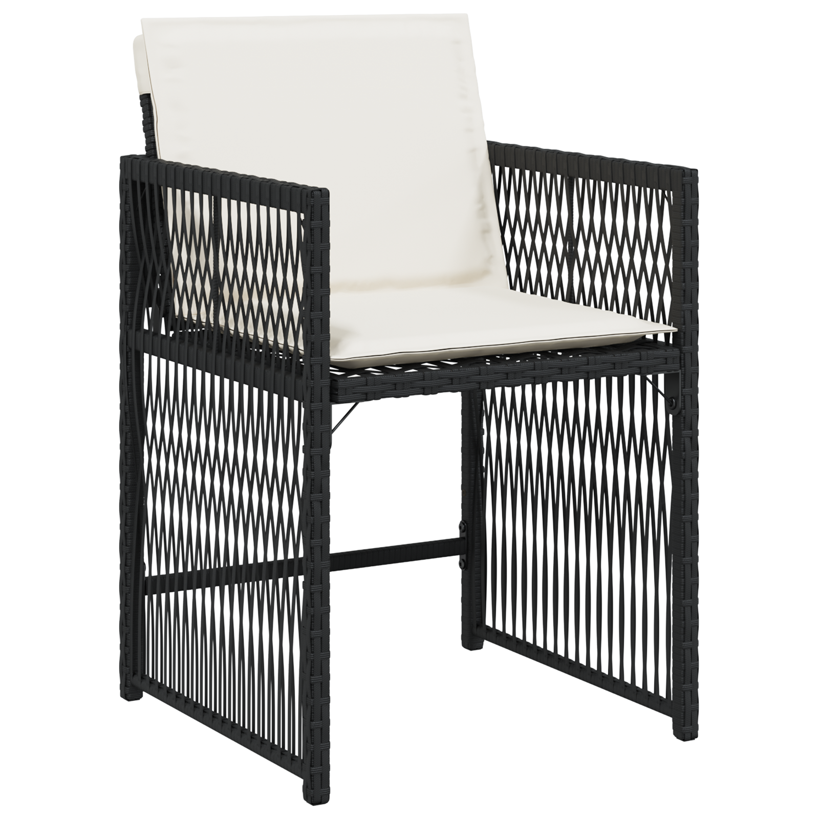 Set de masă pentru grădină 5 piese cu perne Ratan Negru GartenMobel Dekor