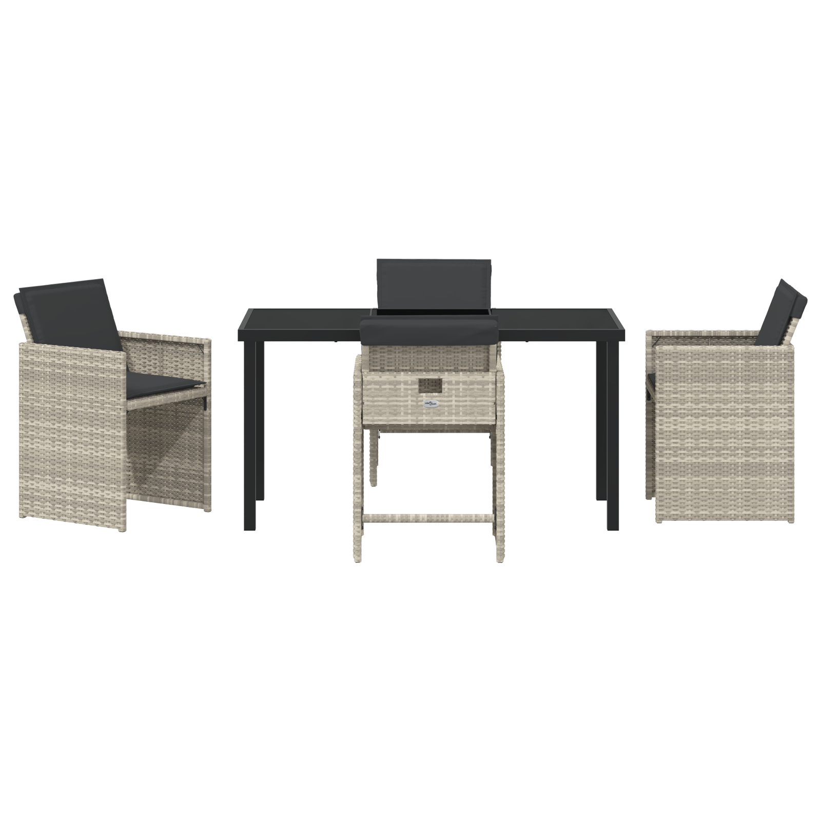 Set dining grădină 5 piese, perne gri deschis, ratan sintetic GartenMobel Dekor