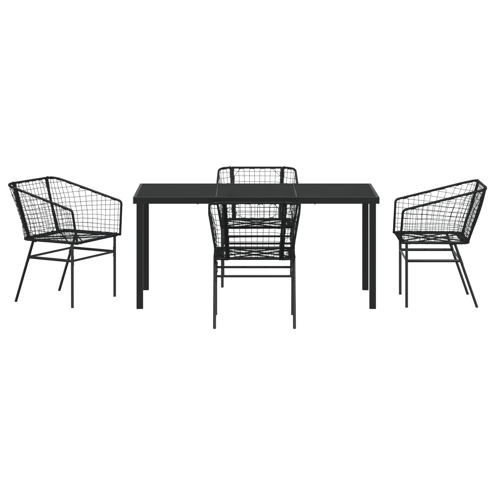 Set de Dining pentru Grădină 5 Piese Negru Poliratan GartenMobel Dekor