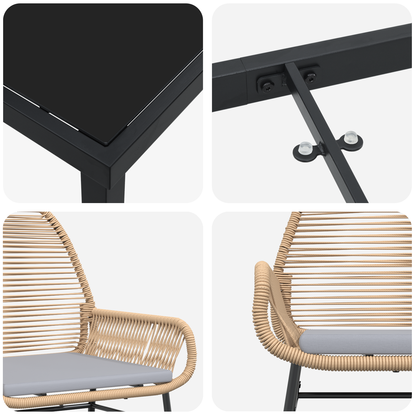 Set de Dining pentru Grădină cu Perne Maro Poliratan GartenMobel Dekor