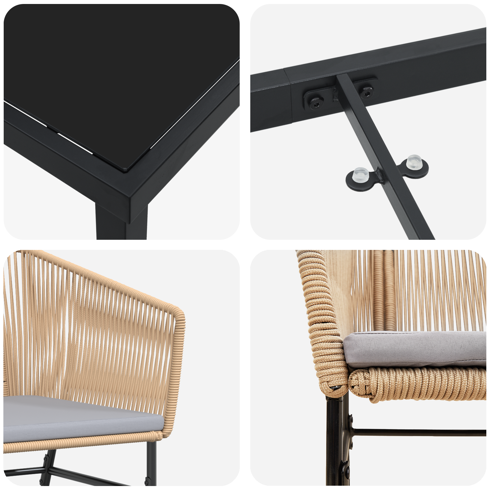 Set de Masă de Grădină cu 7 Piese cu Pernă Maro Rattan Polimer GartenMobel Dekor