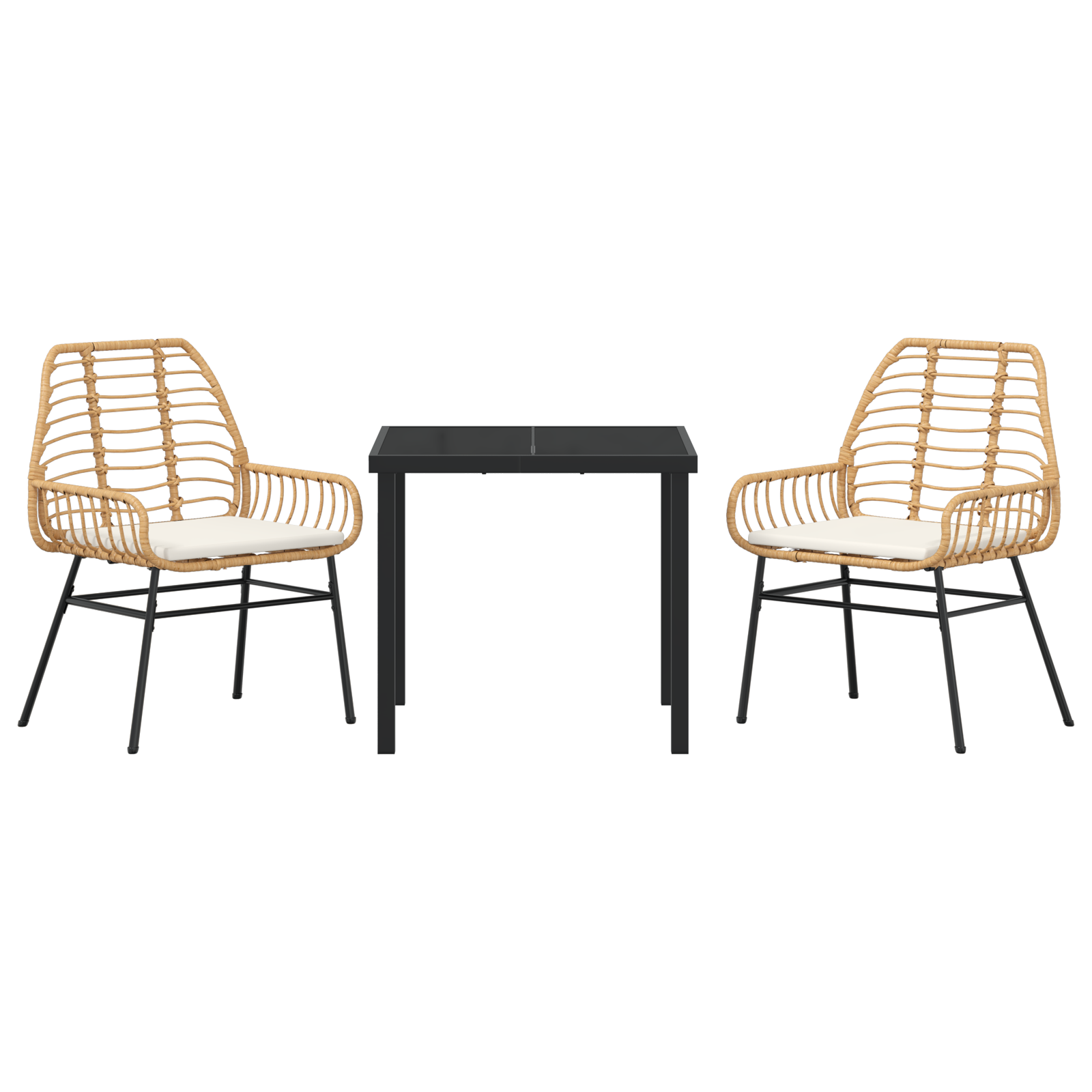 Set de dining de grădină 3 piese cu perne Maro Poliratan GartenMobel Dekor