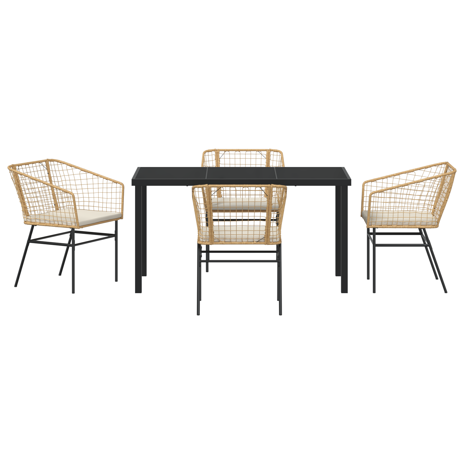 Set de dining de grădină 5 piese cu perne Maro Poliratan GartenMobel Dekor