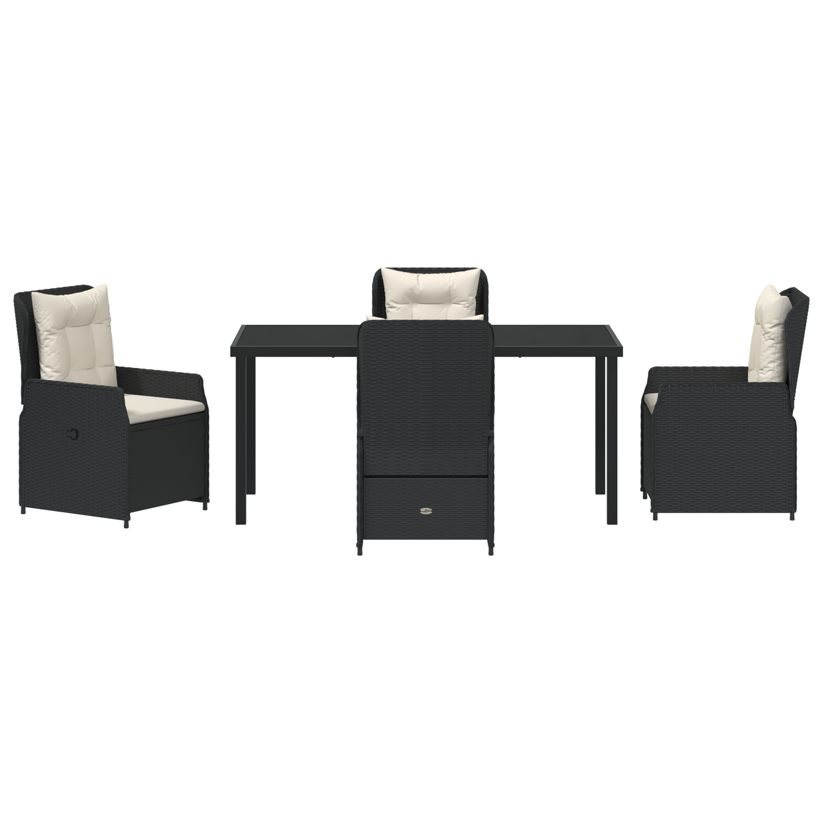 Set de dining pentru grădină 5 piese Negru Poliratan GartenMobel Dekor