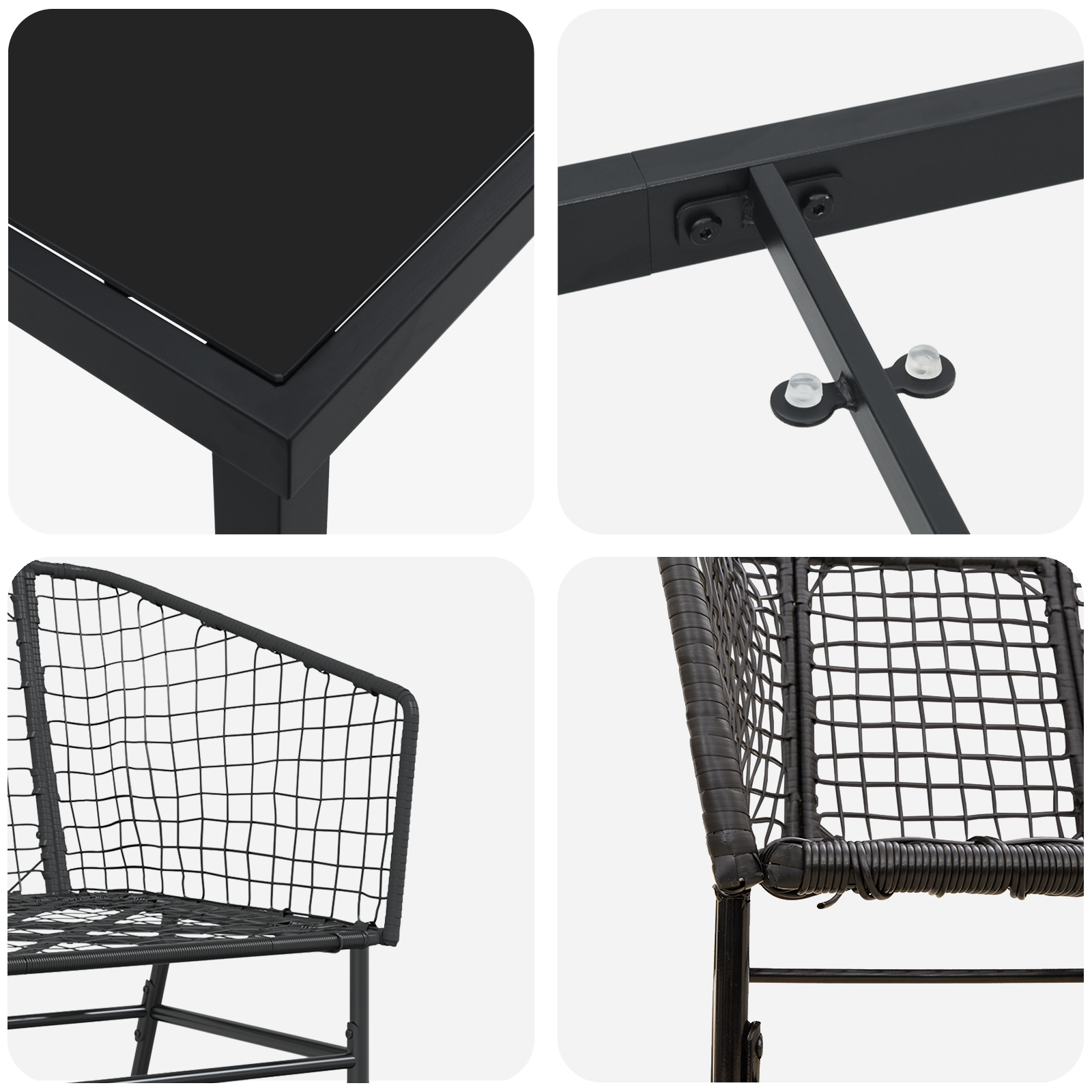 Set de dining pentru grădină 5 piese Poliratan negru GartenMobel Dekor