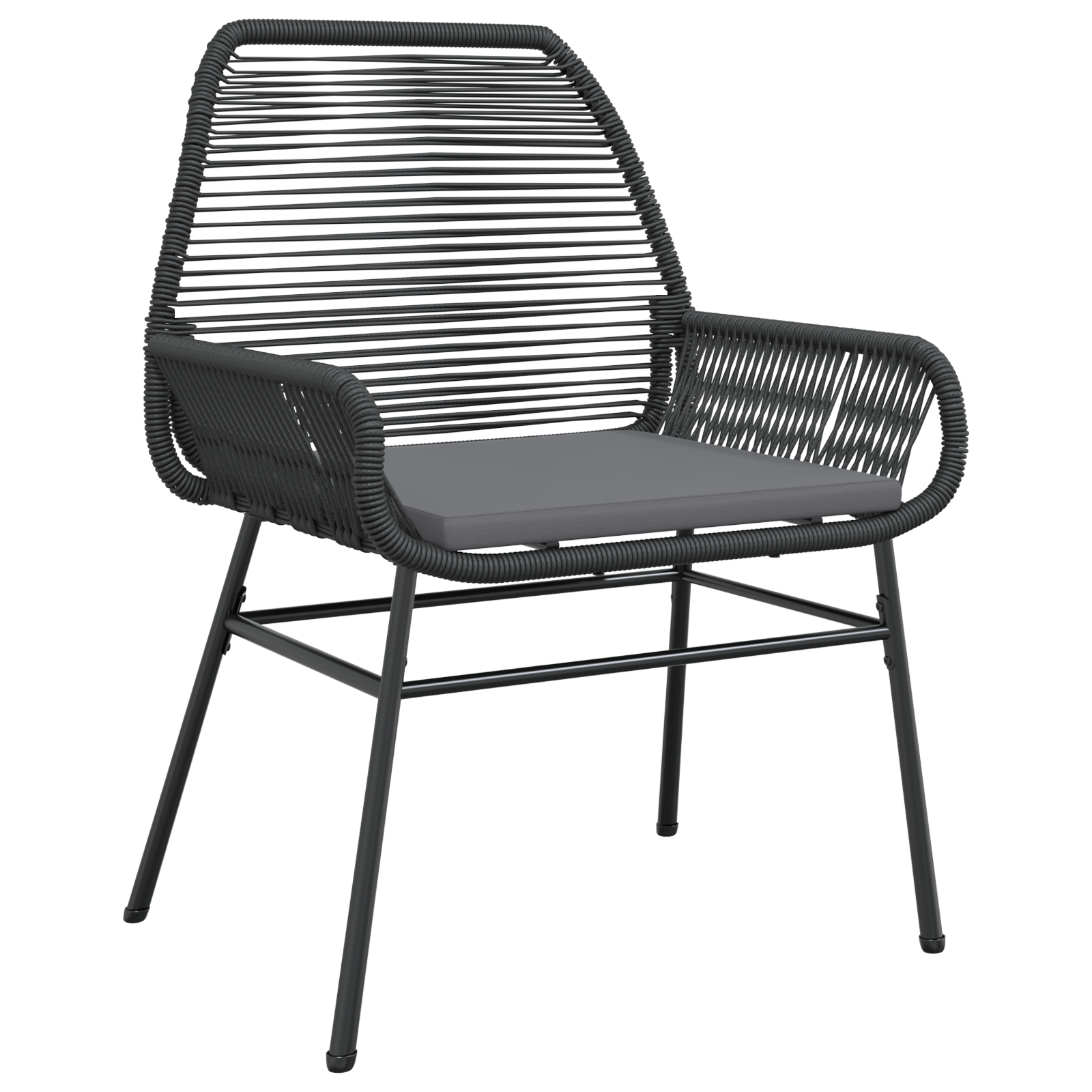 Set de dining pentru grădină 5 piese cu perne Ratan polimeric negru GartenMobel Dekor