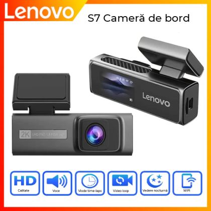 Camera DVR Lenovo S7 ecran 1.97 inch 4K fata si 1080 spate Wifi Starlight night vision carcasa metal CarStore Technology