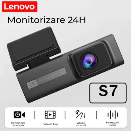 Camera DVR Lenovo S7 ecran 1.97 inch 4K fata si 1080 spate Wifi Starlight night vision carcasa metal CarStore Technology