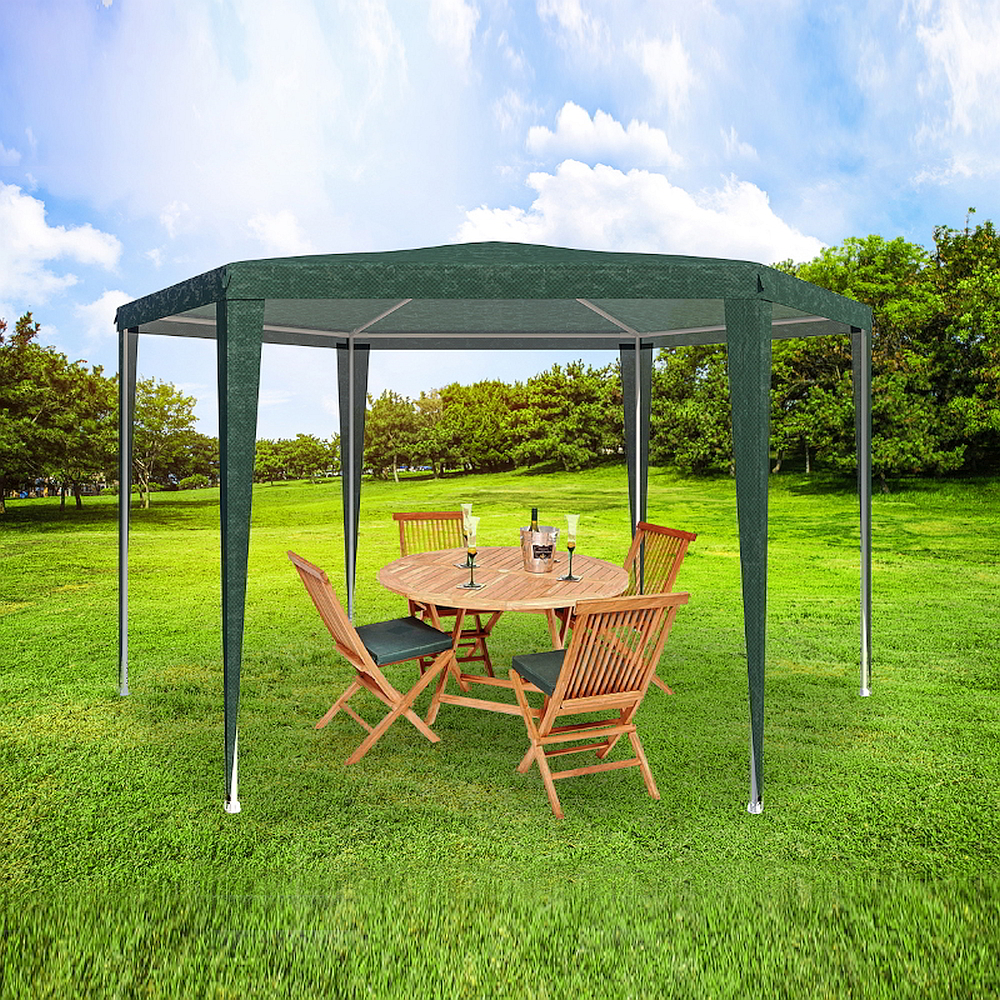 RESIGILAT - Cort Pavilion Hexagonal cu Diametru 4m, 6 Pereti Laterali, Usa si Ferestre pentru Petrecere, Evenimente, Curte sau Gradina