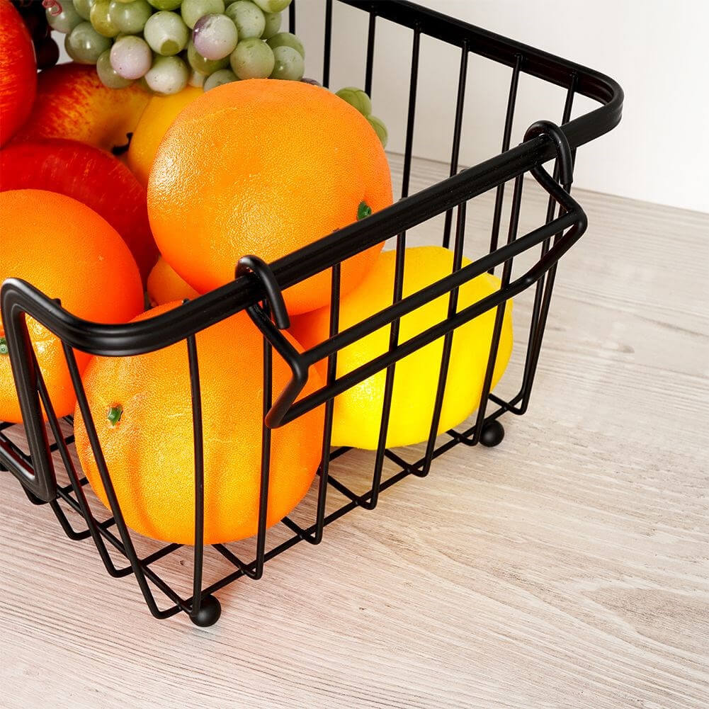 Coș pentru Fructe și Legume Metalic Negru 32x20x13,5cm Handy KitchenServ