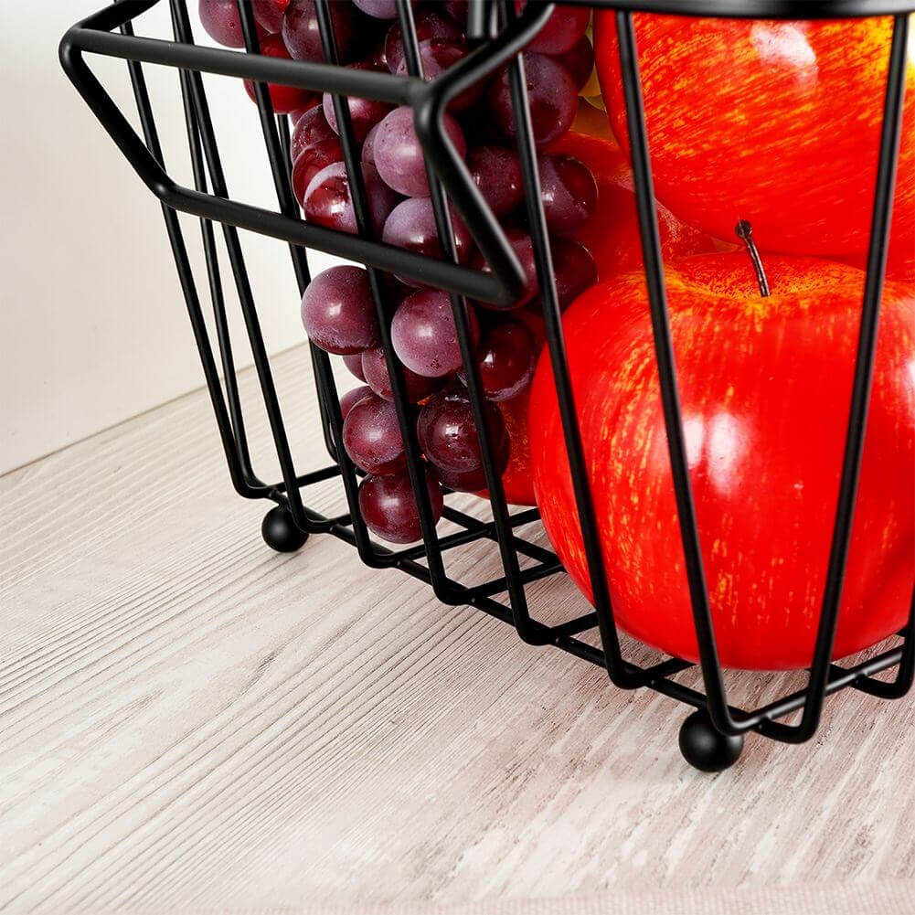 Coș pentru Fructe și Legume Metalic Negru 32x20x13,5cm Handy KitchenServ