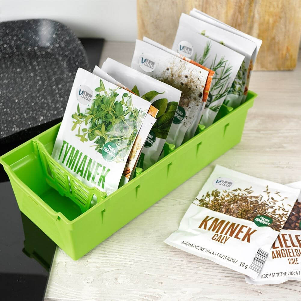 Organizator pentru condimente verde 30x13x8 cm Handy KitchenServ