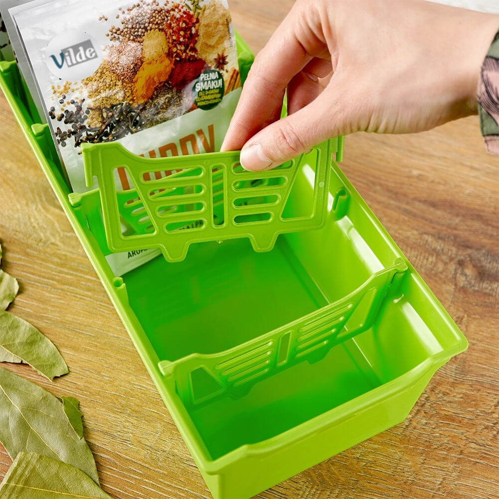 Organizator pentru condimente verde 30x13x8 cm Handy KitchenServ