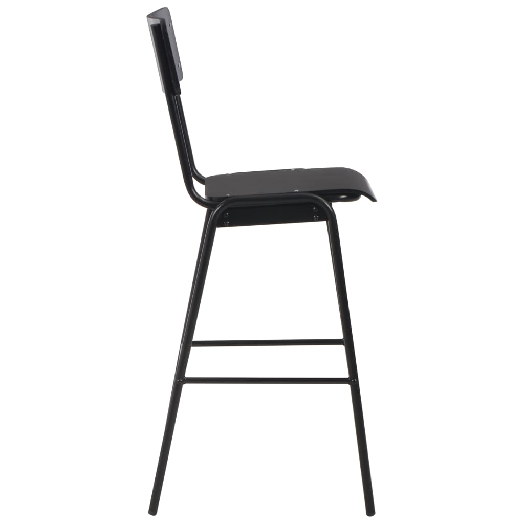 Set mobilier de bar, 3 piese, negru, oțel GartenMobel Dekor