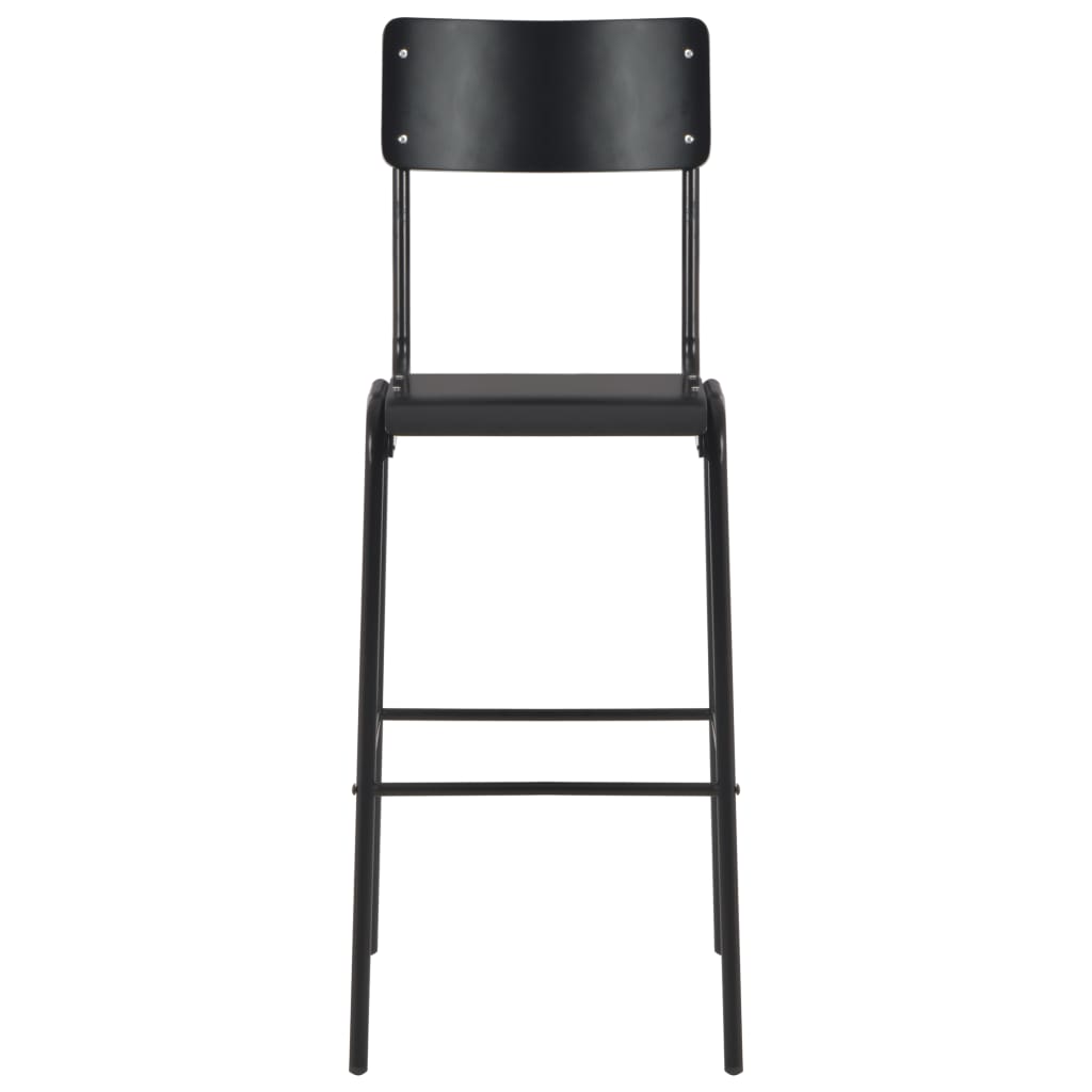 Set mobilier de bar, 3 piese, negru, oțel GartenMobel Dekor