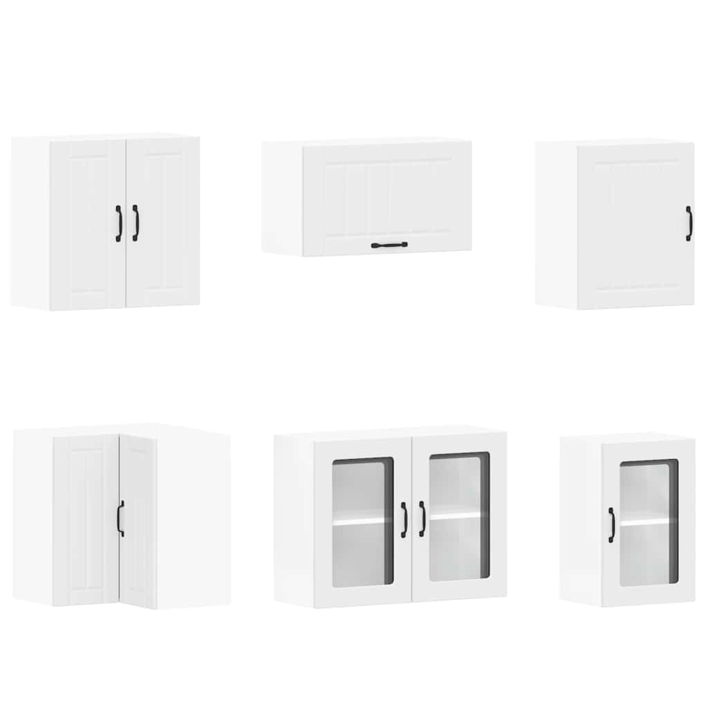 Set dulap de bucătărie din 11 piese „Lucca” Lemn prelucrat alb GartenMobel Dekor