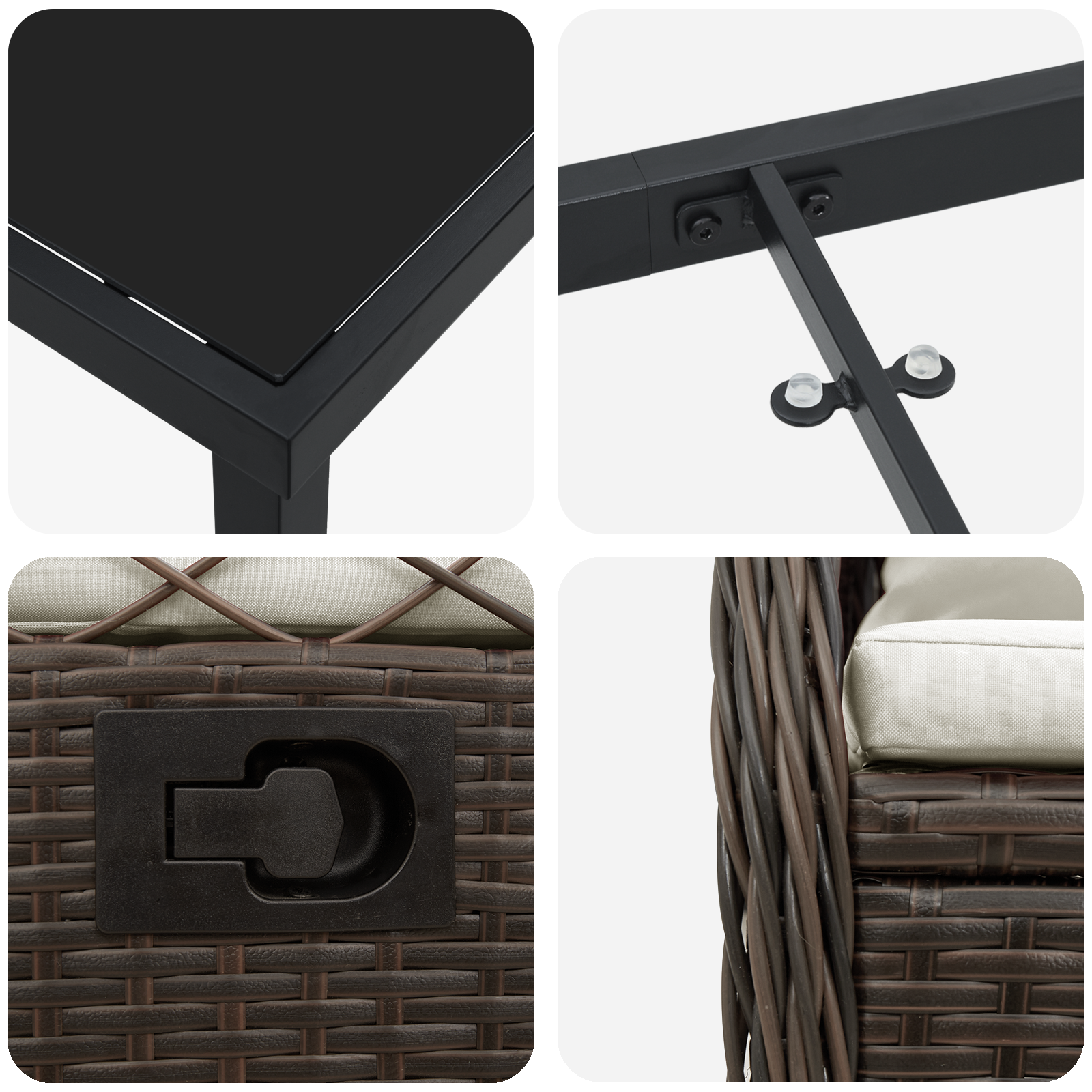 Set de 5 piese pentru Masă de Grădină Maro Poli Ratan GartenMobel Dekor