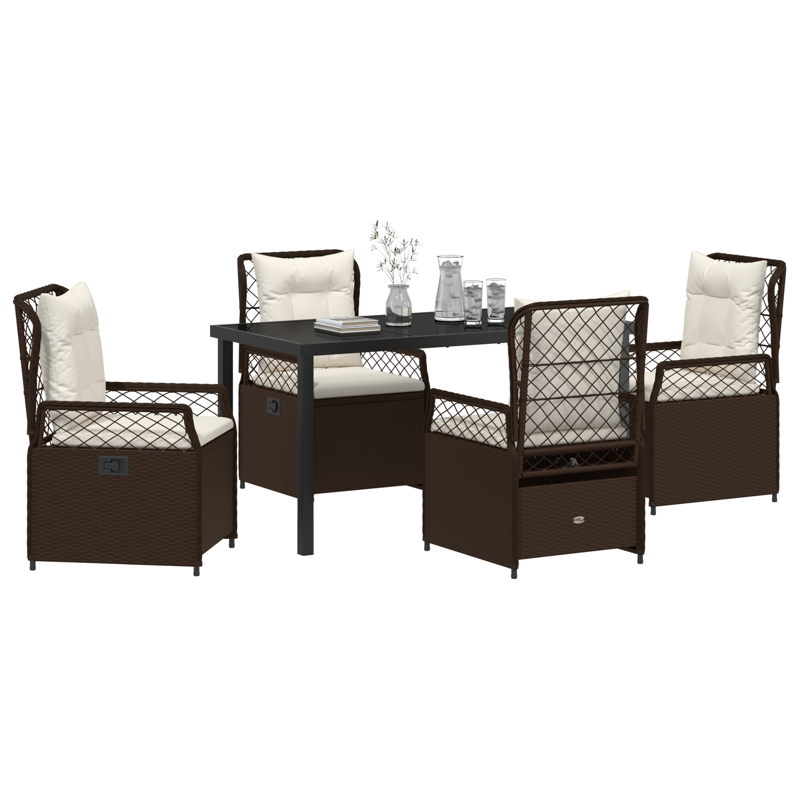Set de Dining pentru Grădină de 5 Piese Maro Rattan Polimeric GartenMobel Dekor