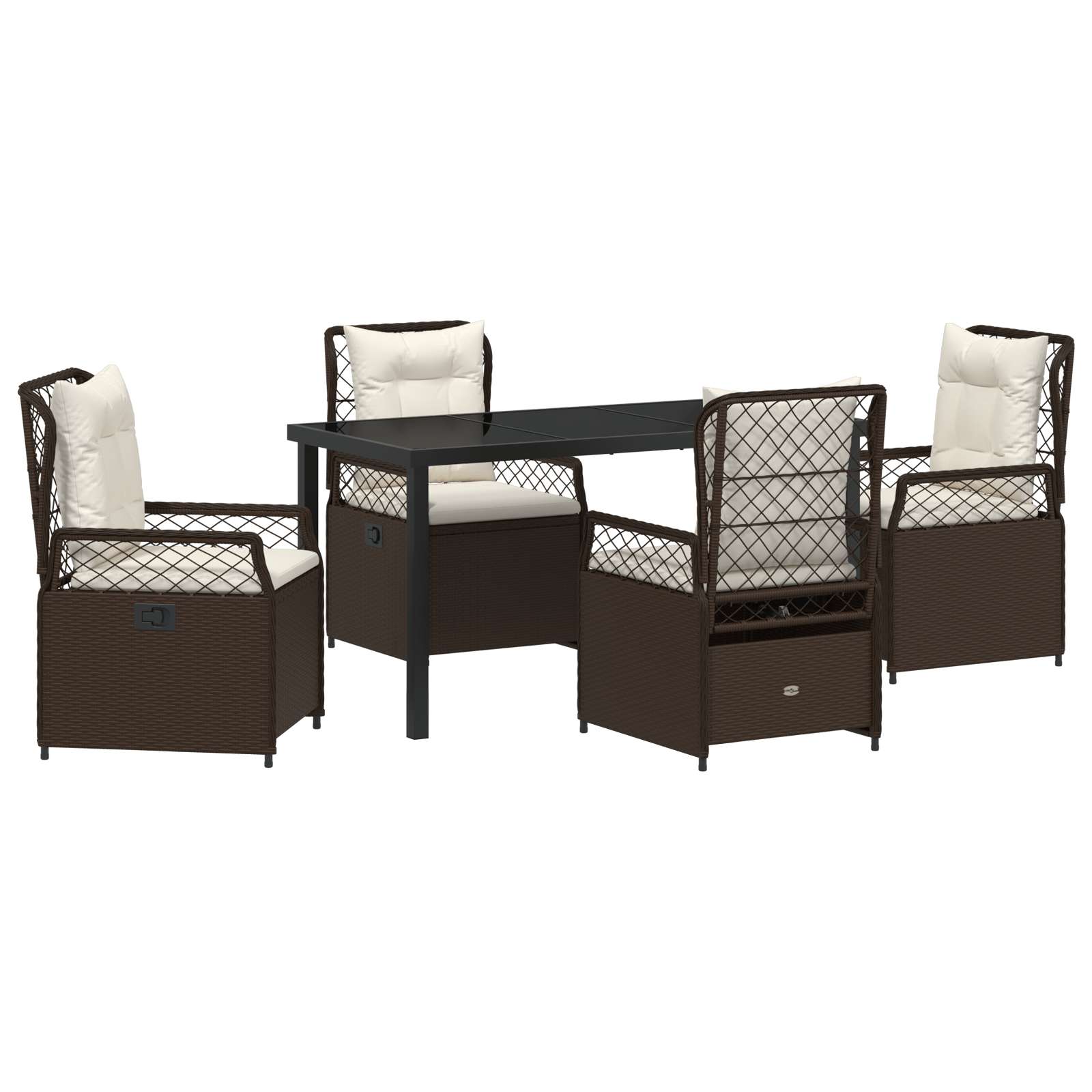 Set de Dining pentru Grădină de 5 Piese Maro Rattan Polimeric GartenMobel Dekor