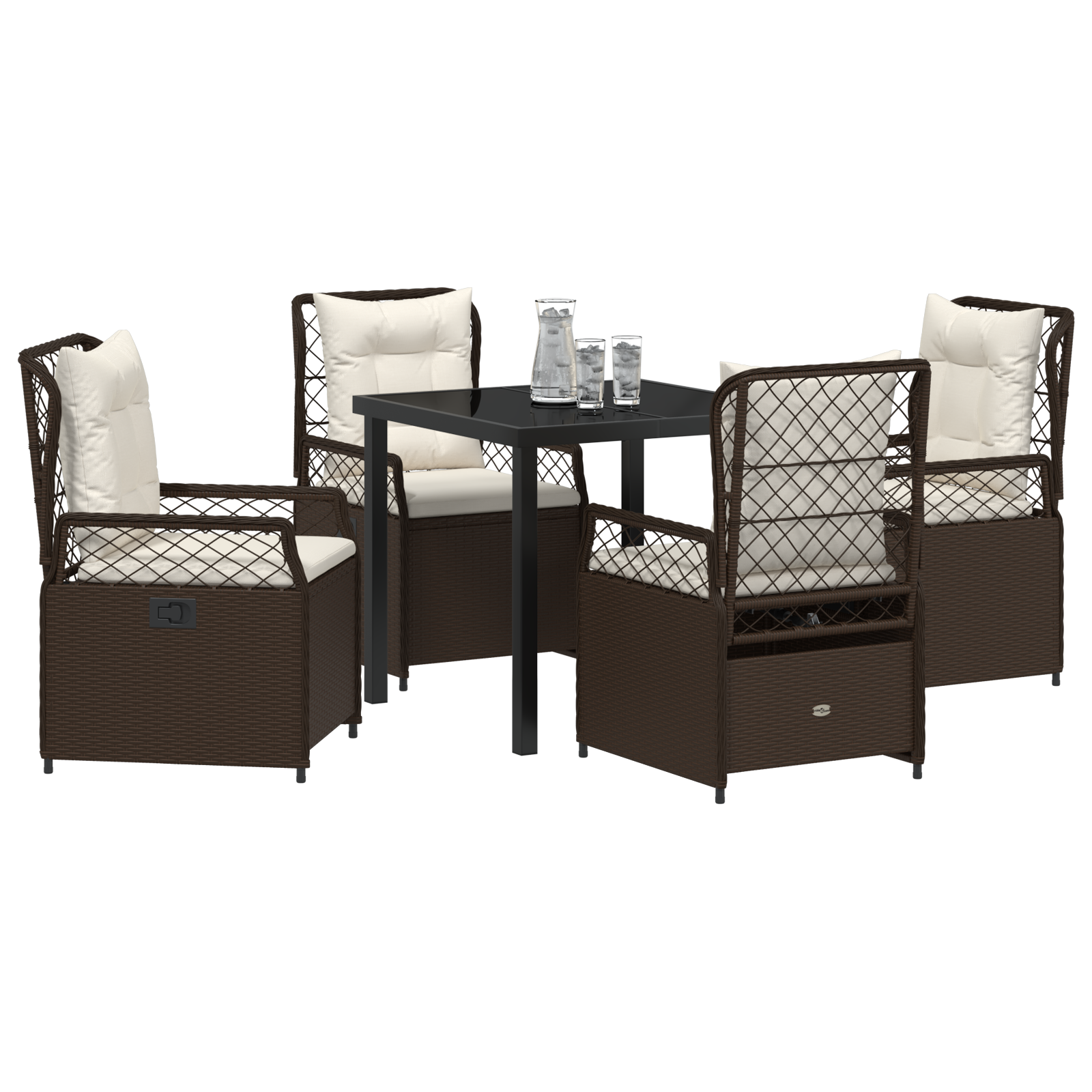 Set de dining pentru grădină din 5 piese maro din poliratan GartenMobel Dekor