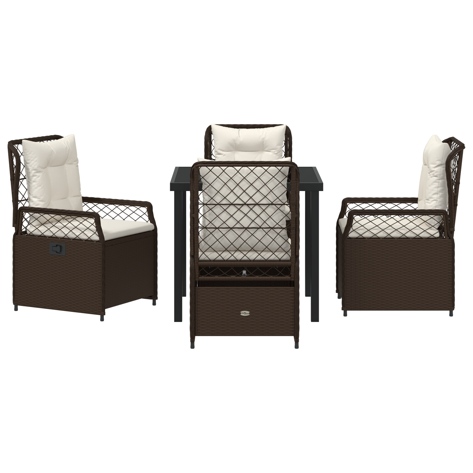 Set de dining pentru grădină din 5 piese maro din poliratan GartenMobel Dekor