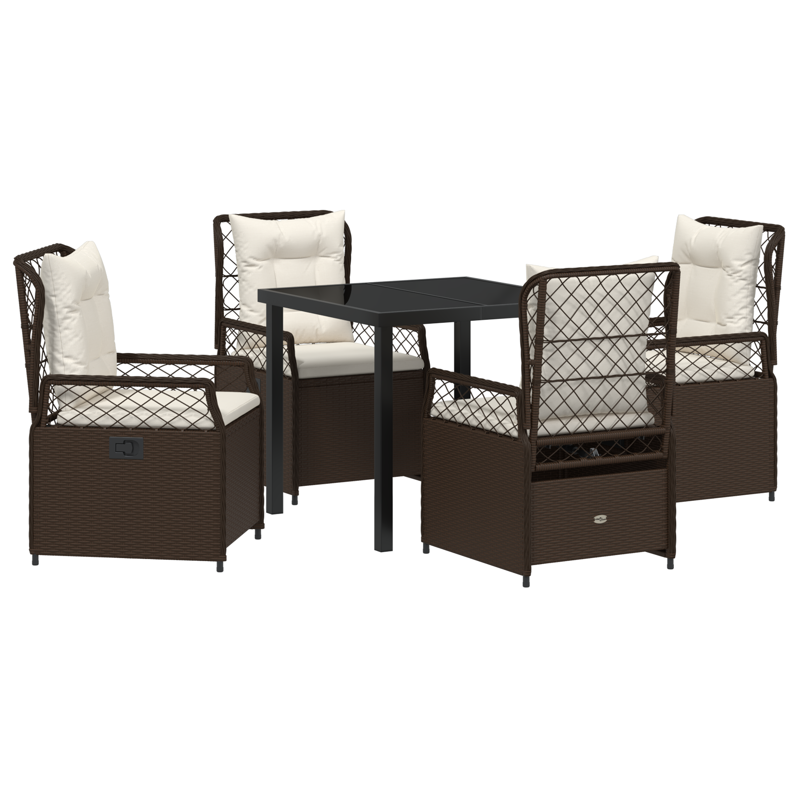 Set de dining pentru grădină din 5 piese maro din poliratan GartenMobel Dekor