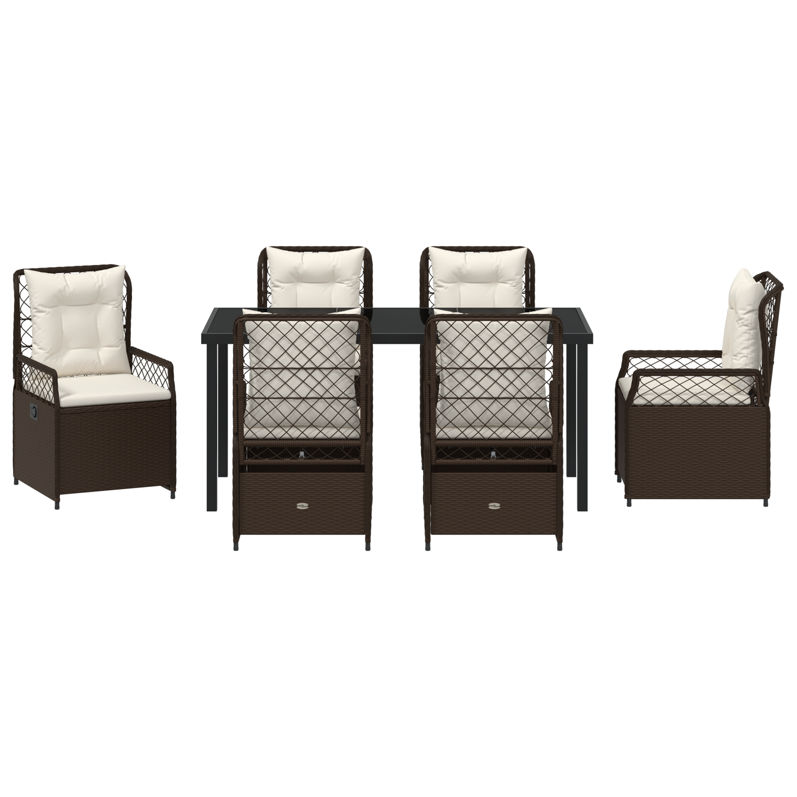 Set de masă de grădină 2 piese, maro, din poliratan GartenMobel Dekor