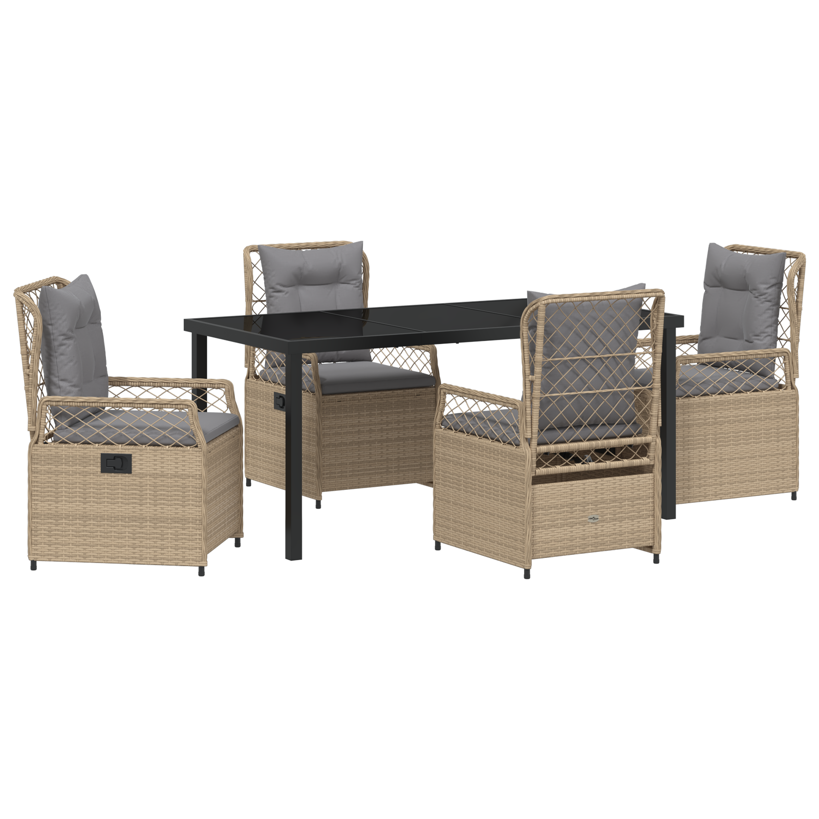 Set Dining Grădină 5 Piese Bej Poliratan GartenMobel Dekor