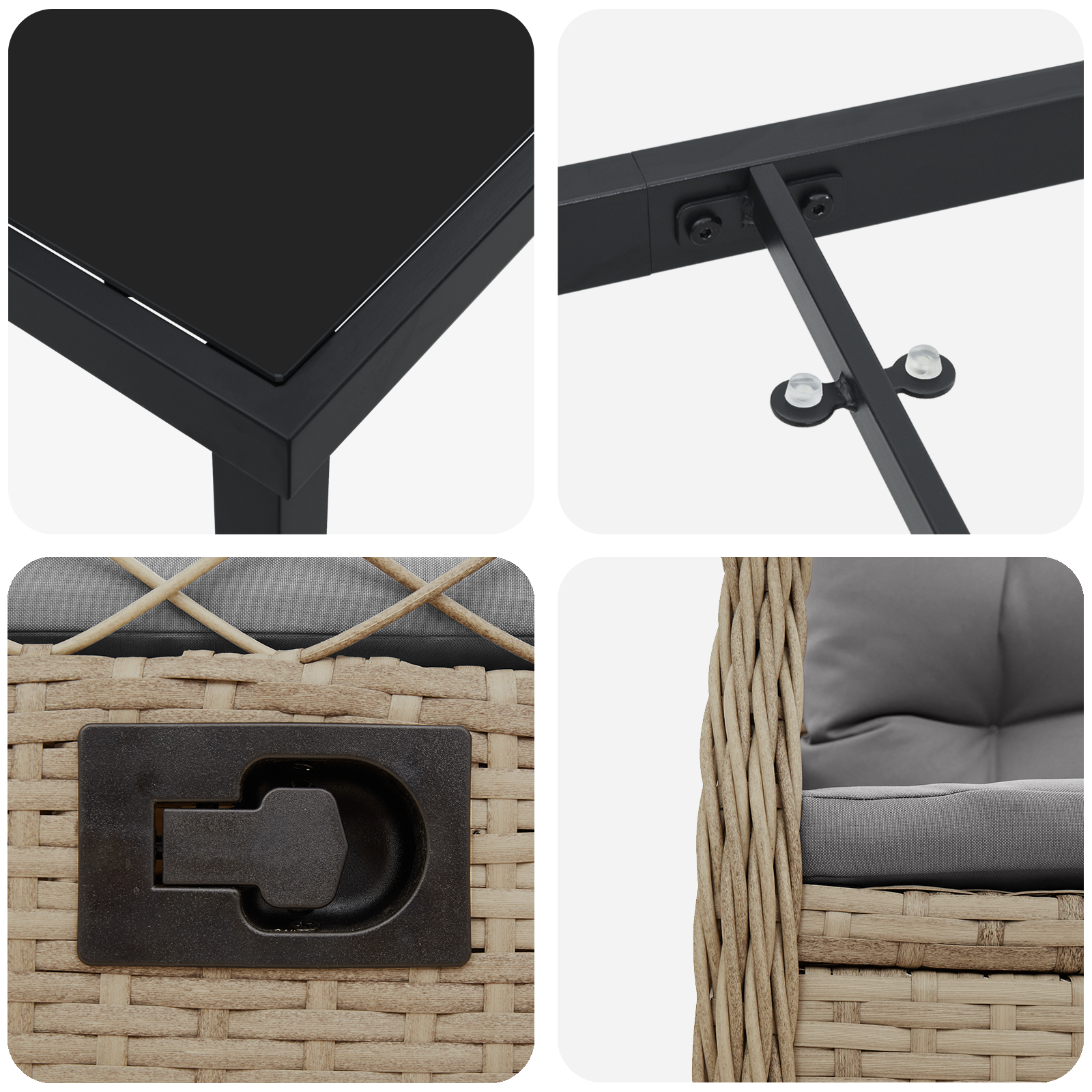 Set Dining Grădină 5 Piese Bej Poliratan GartenMobel Dekor