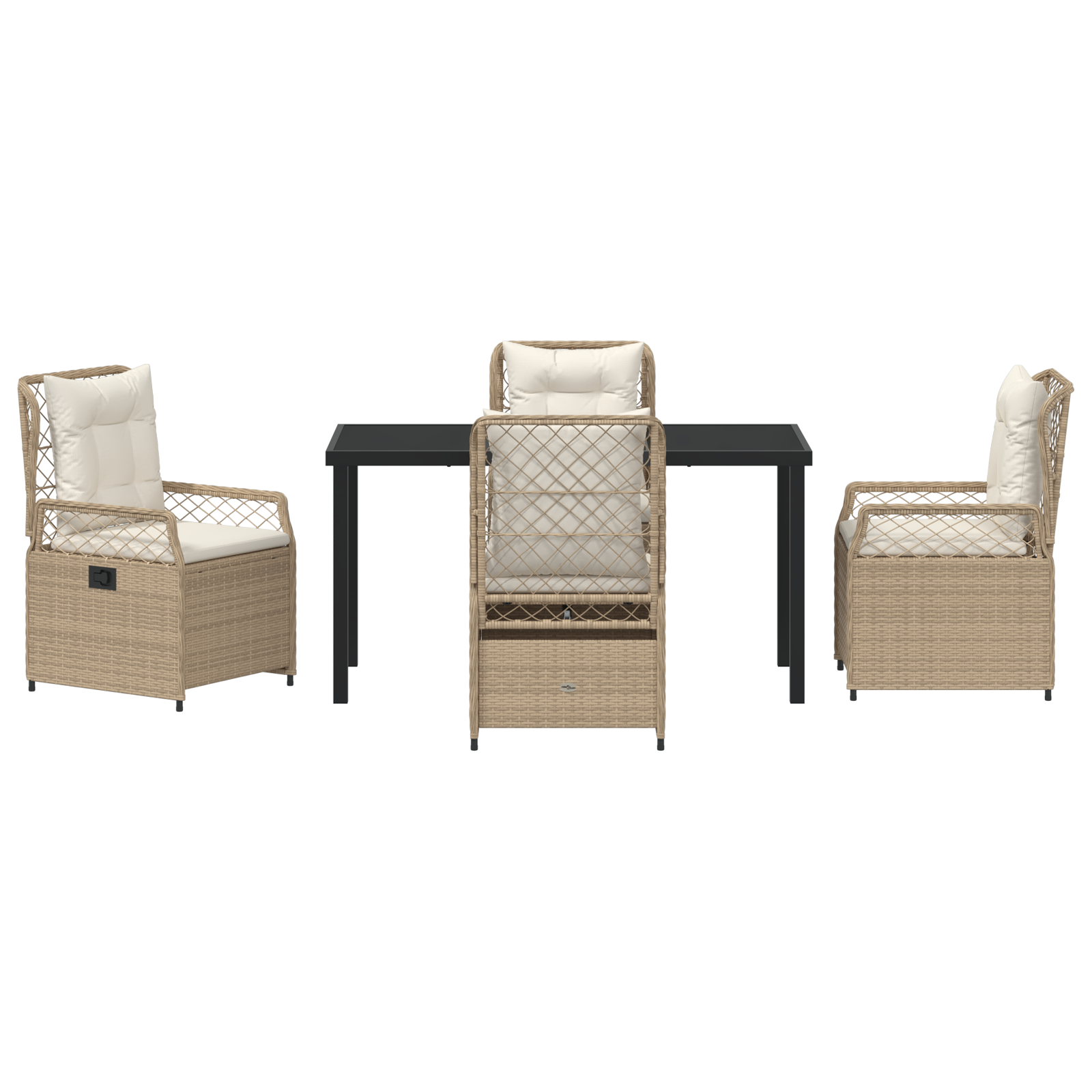 Set de 5 scaune pentru masă în poliratan bej GartenMobel Dekor