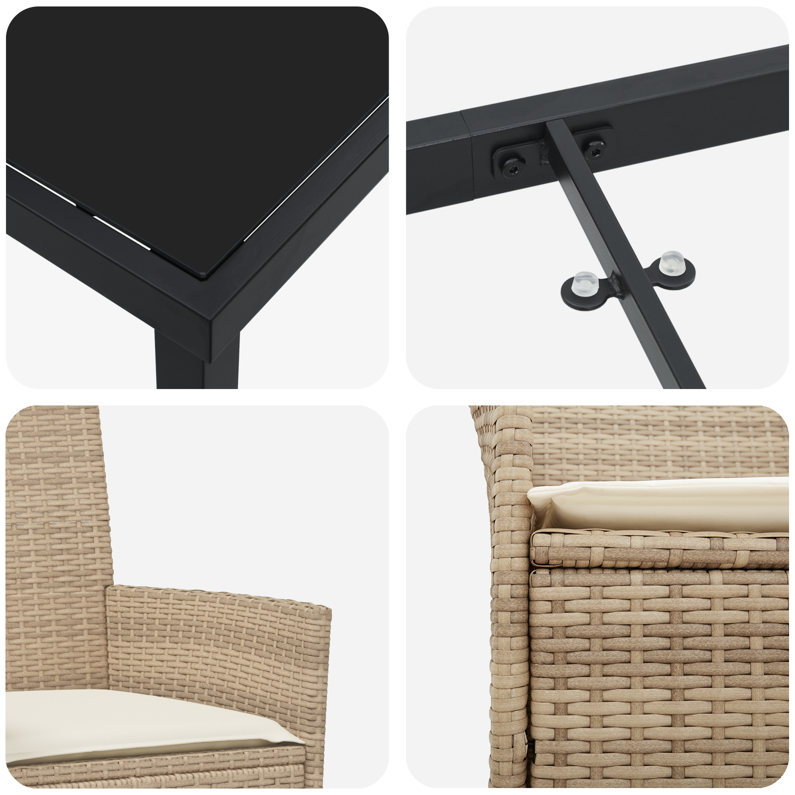 Set de Dining de Grădină Complet cu Perne Bej Ratan Poliesteric GartenMobel Dekor